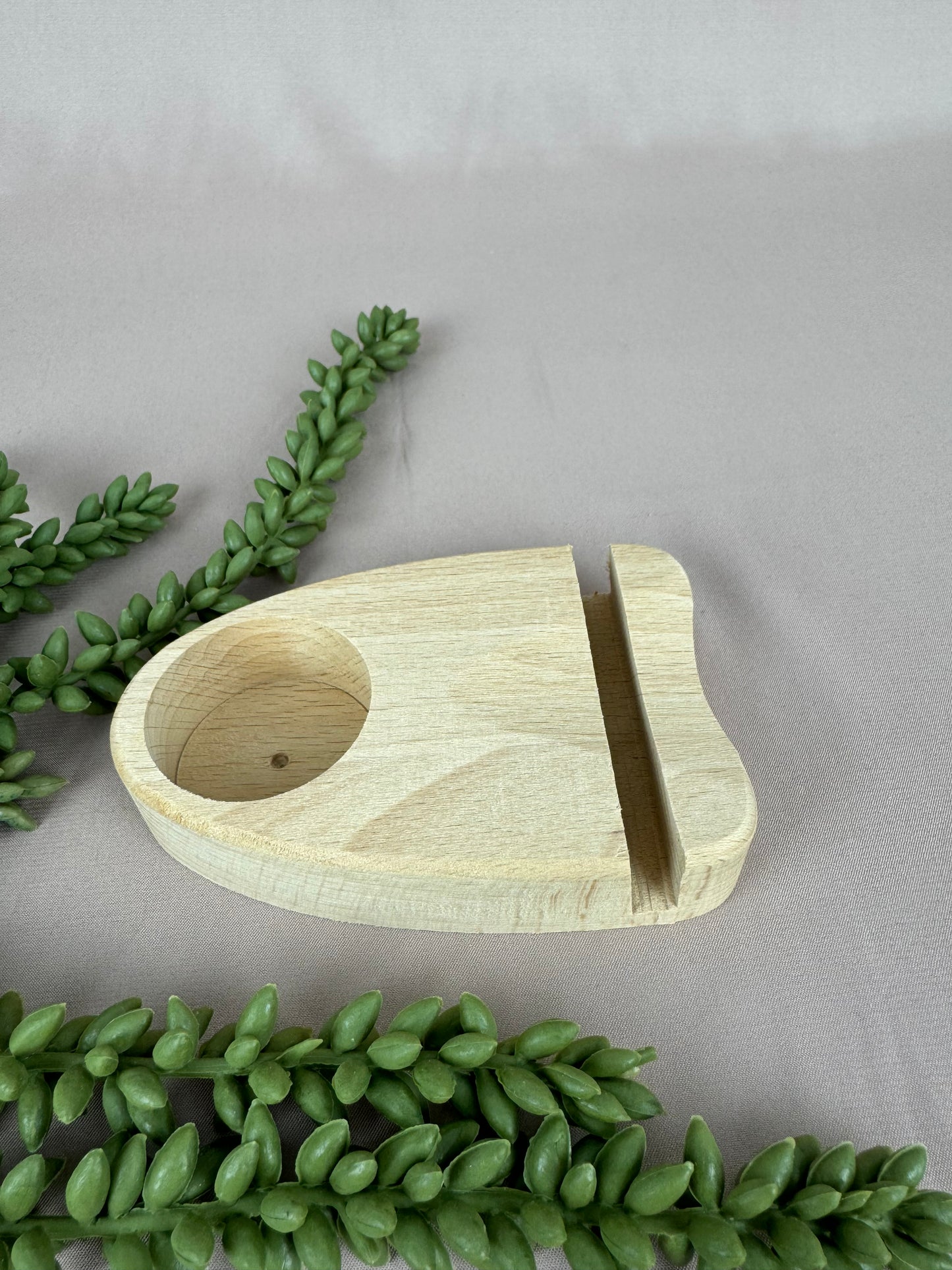 Houten houder met waxinelicht