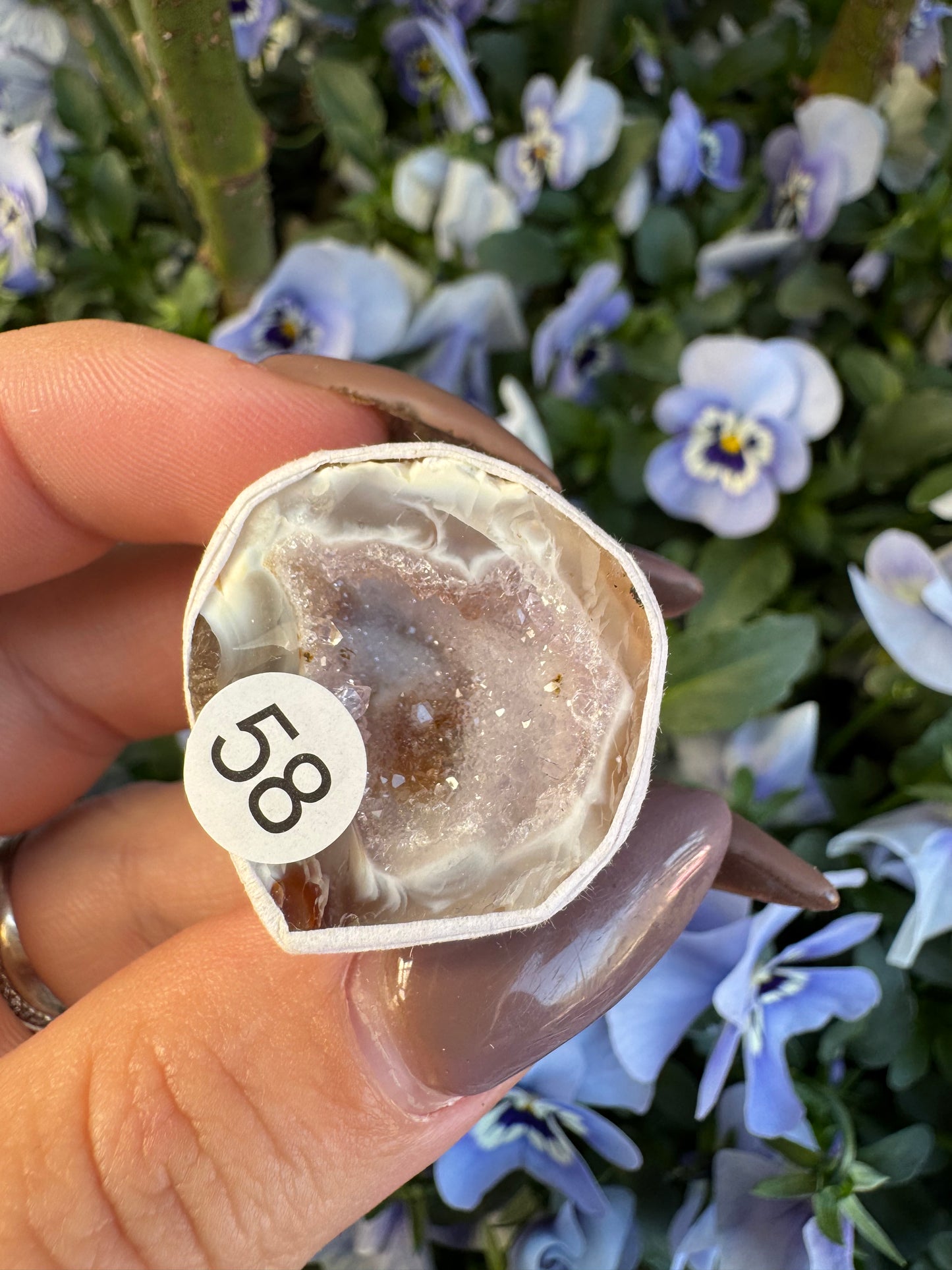 Agaat geode doos 4 met amethist