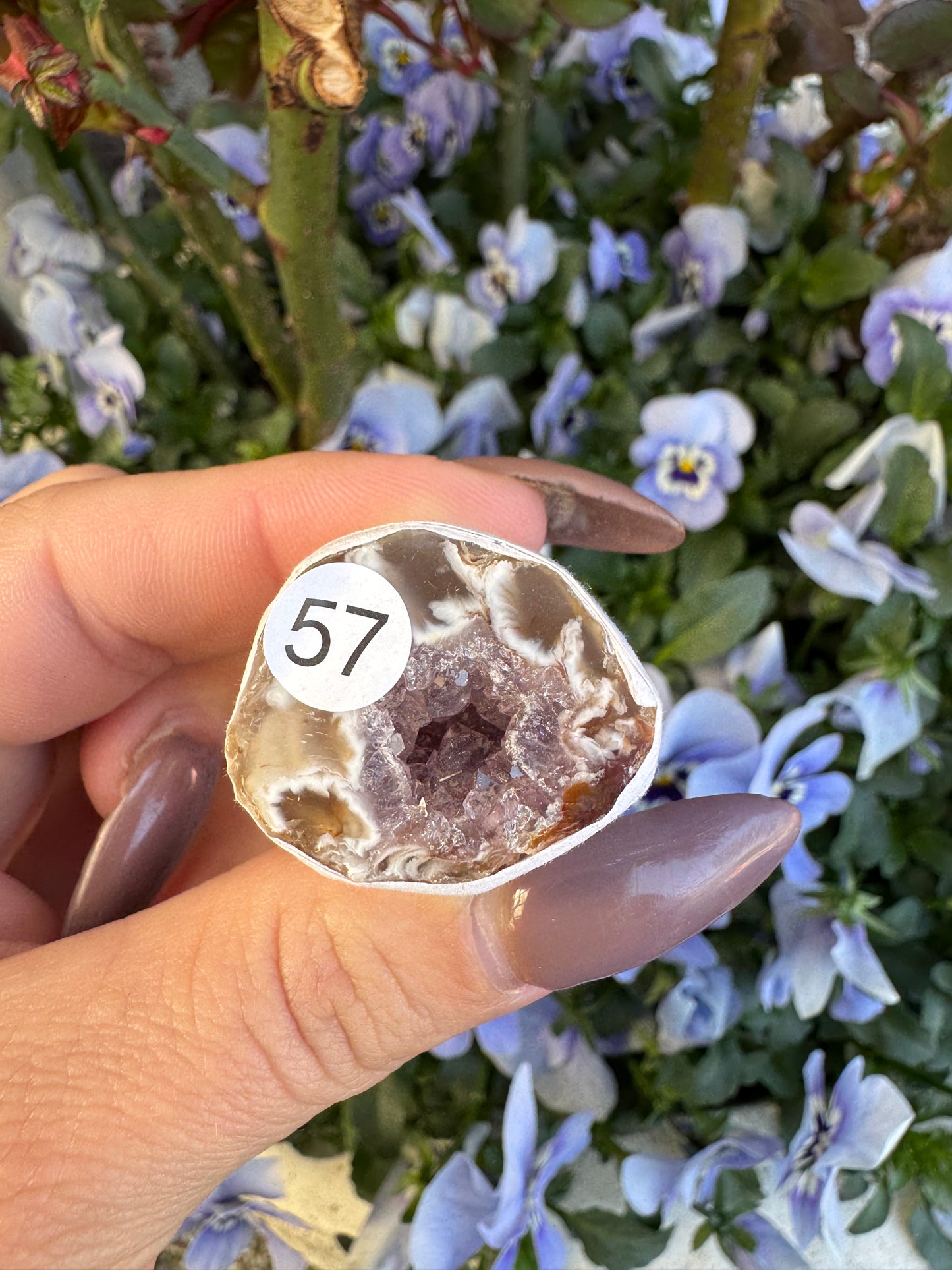 Agaat geode doos 4 met amethist