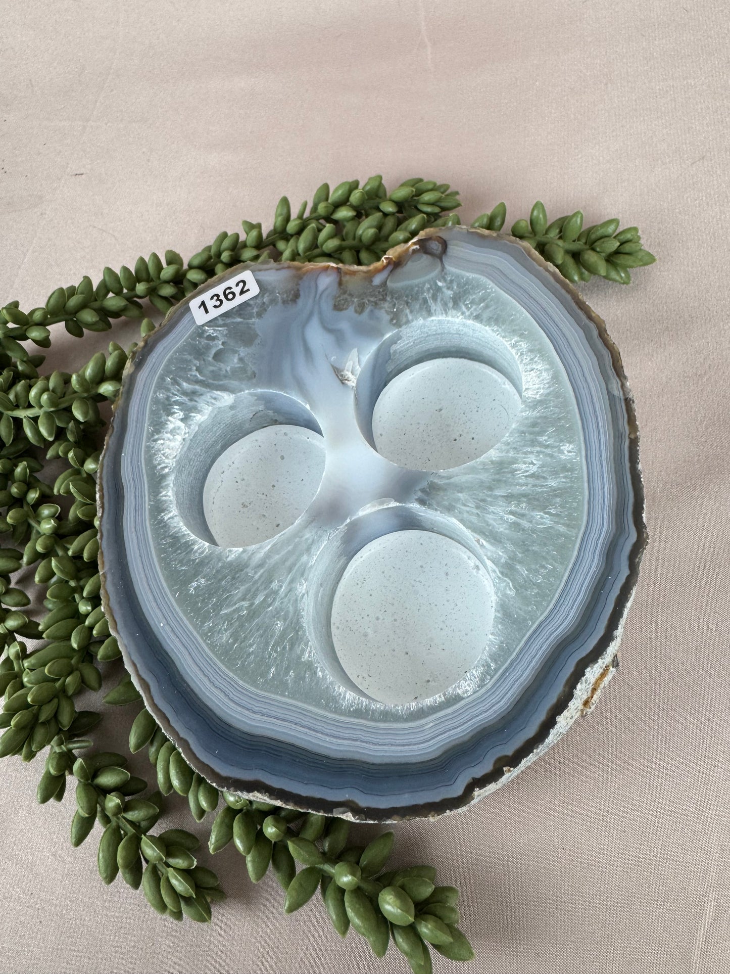 Agaat waxine plat #1362