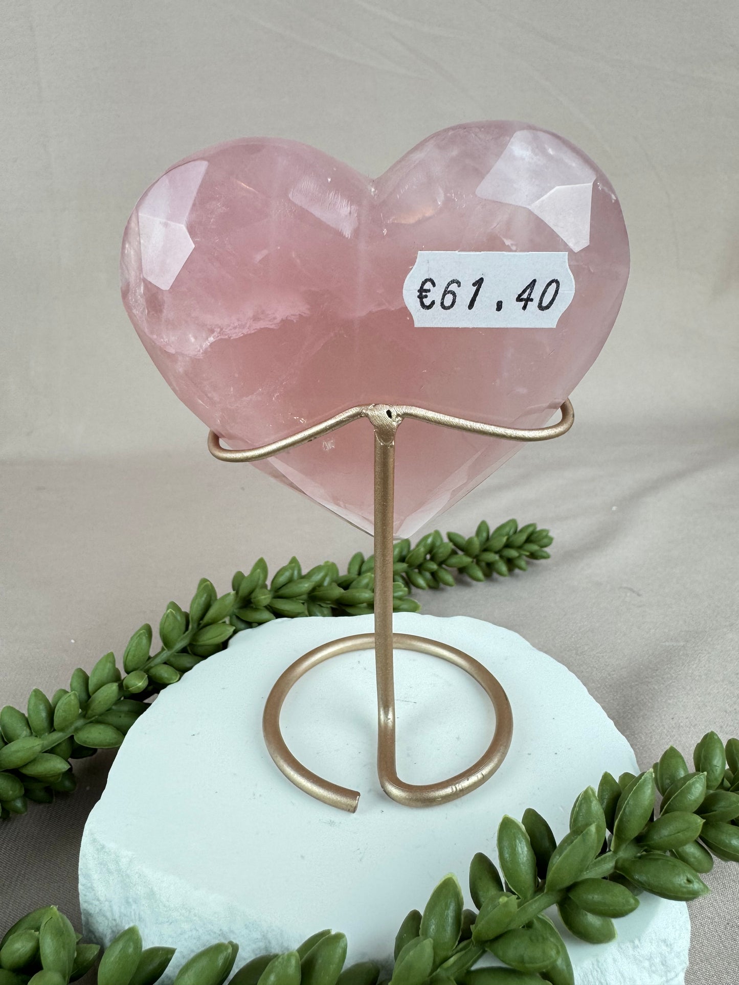 Rozenkwarts hart op standaard #1340