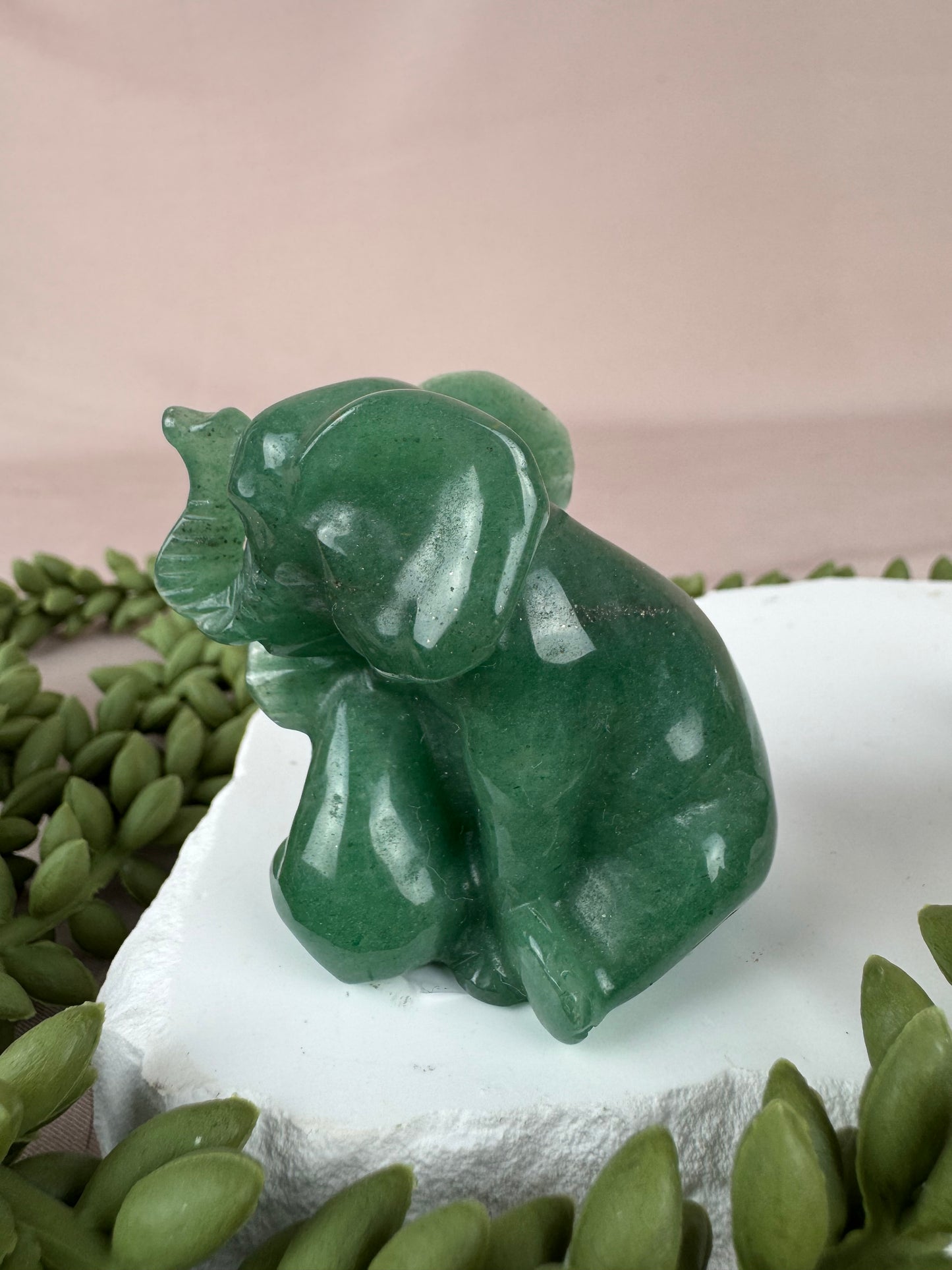 Olifant met baby aventurijn