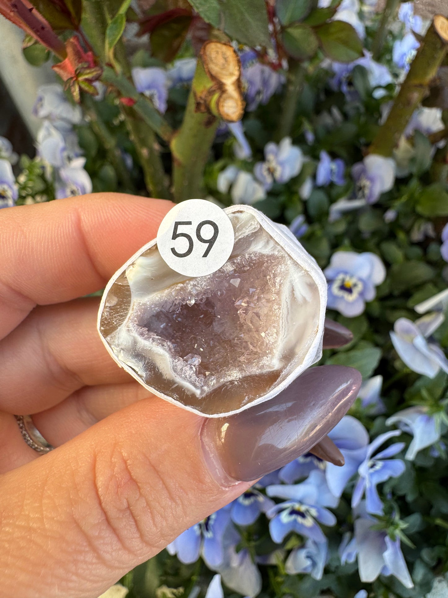 Agaat geode doos 4 met amethist
