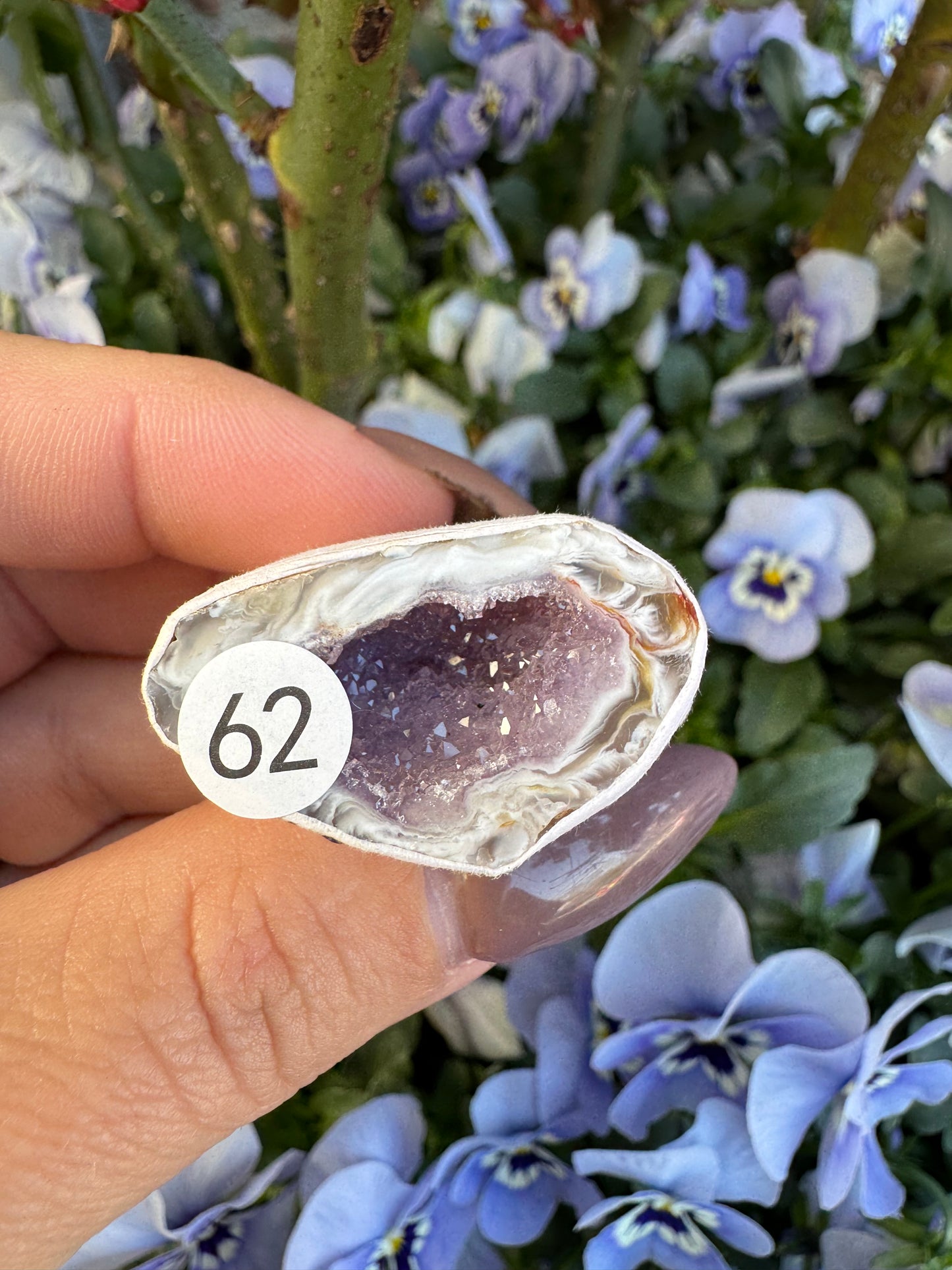 Agaat geode doos 4 met amethist