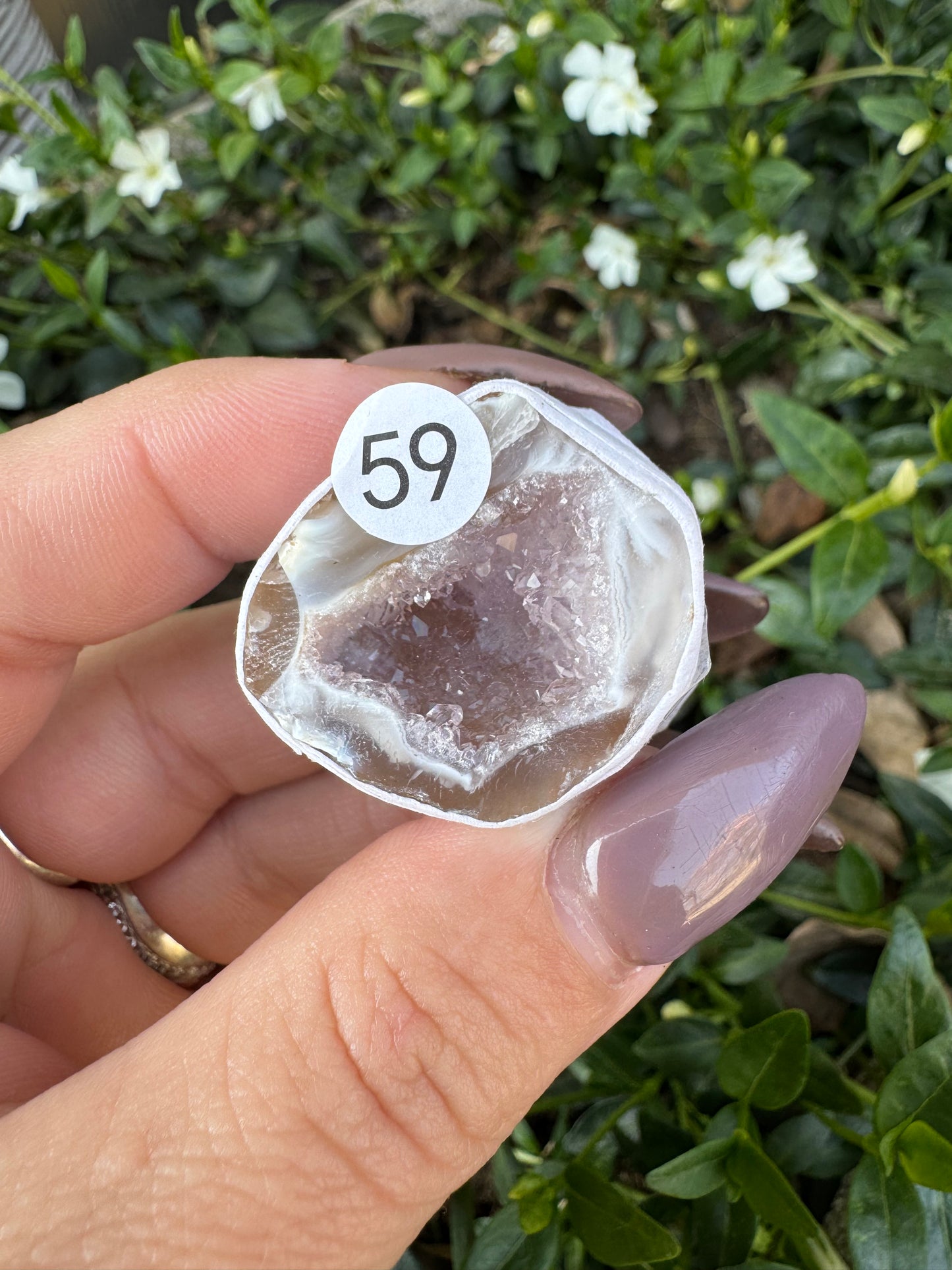 Agaat geode doos 4 met amethist