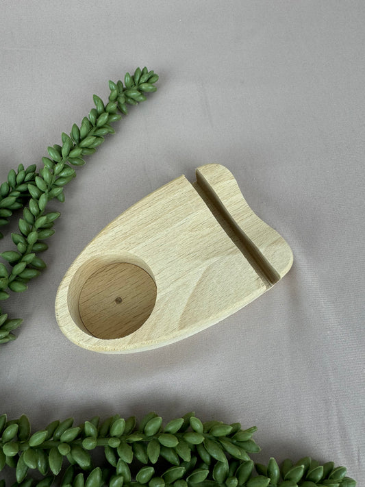 Houten houder met waxinelicht