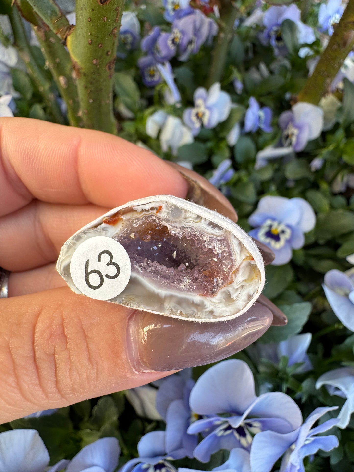 Agaat geode doos 4 met amethist