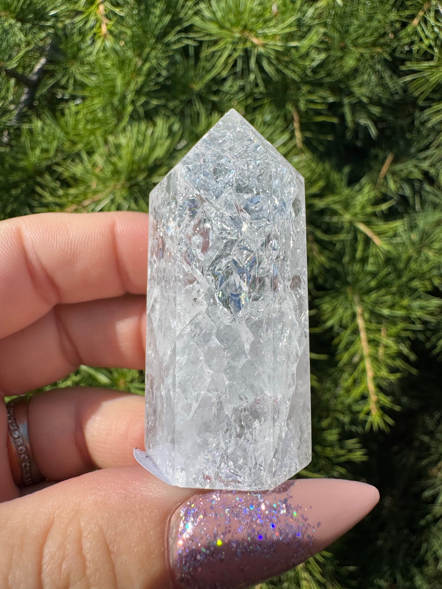 Crackle kwarts toren #42