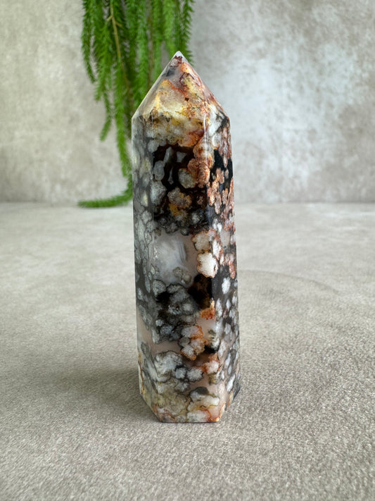 Roren zwarte bloemagaat #1553