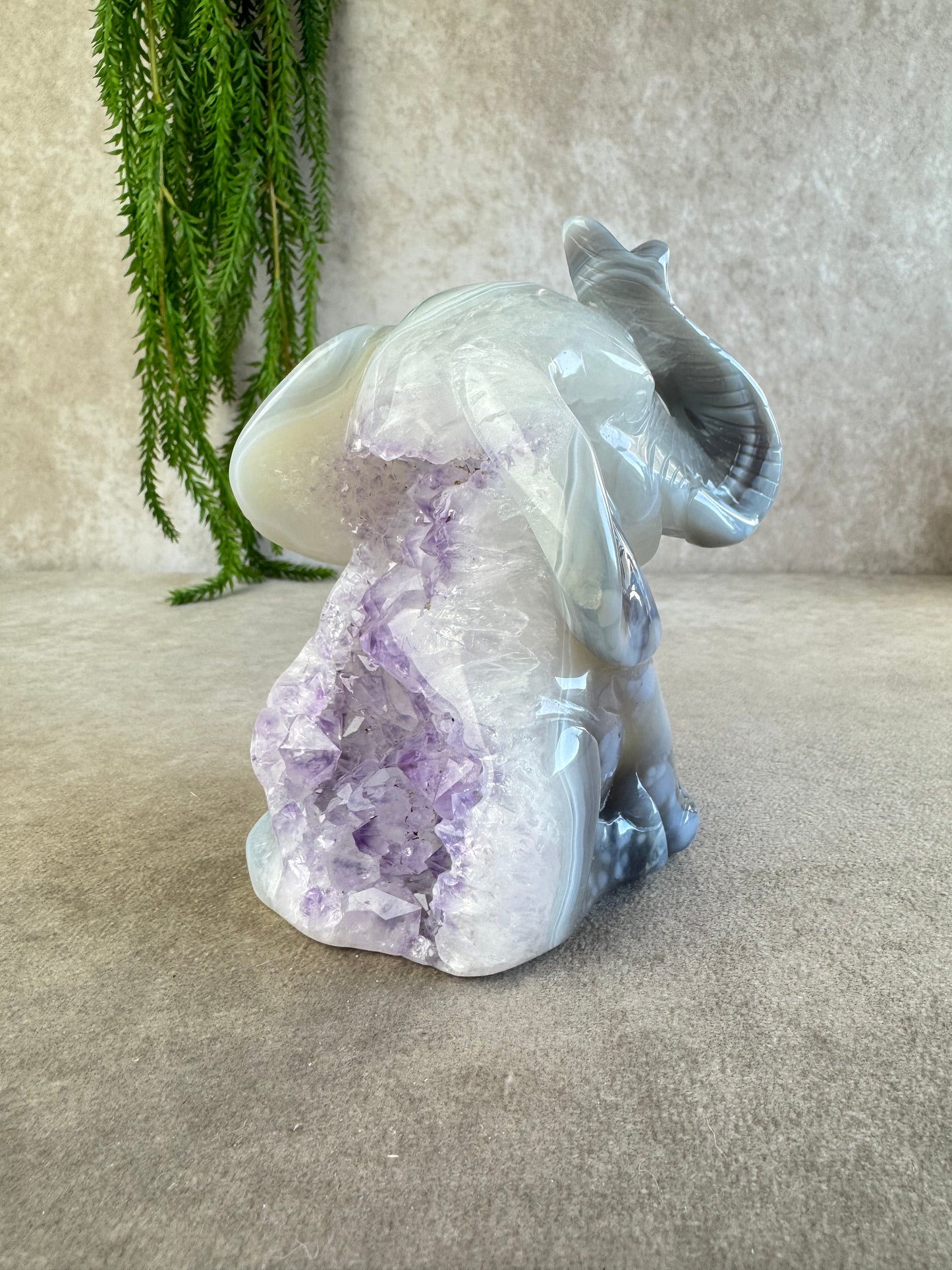 Agaat olifant met amethist