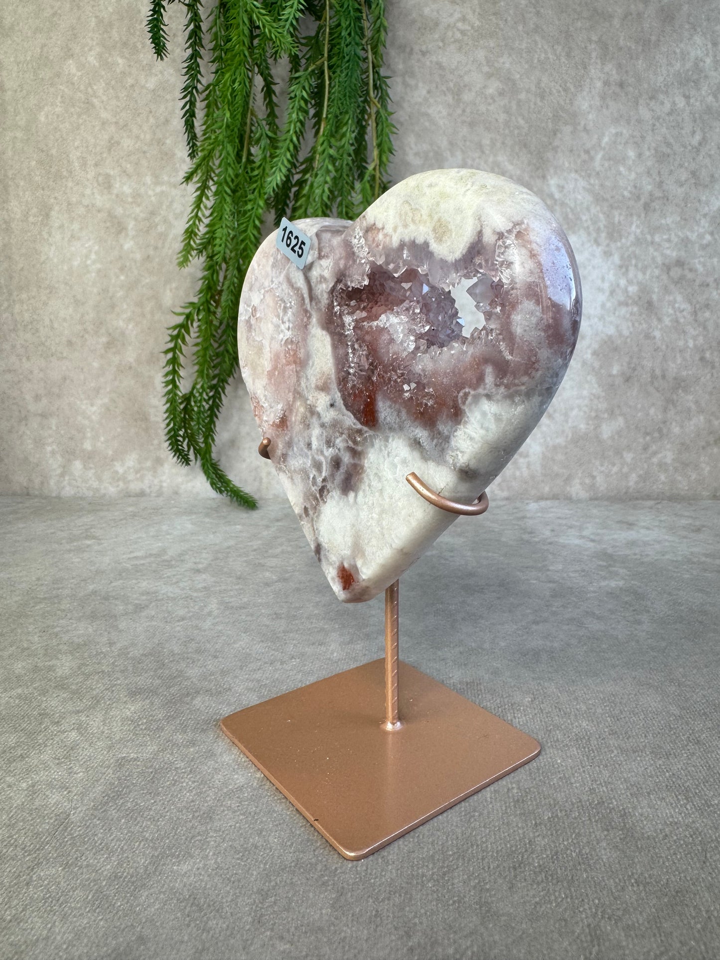 Roze amethist hart #1625