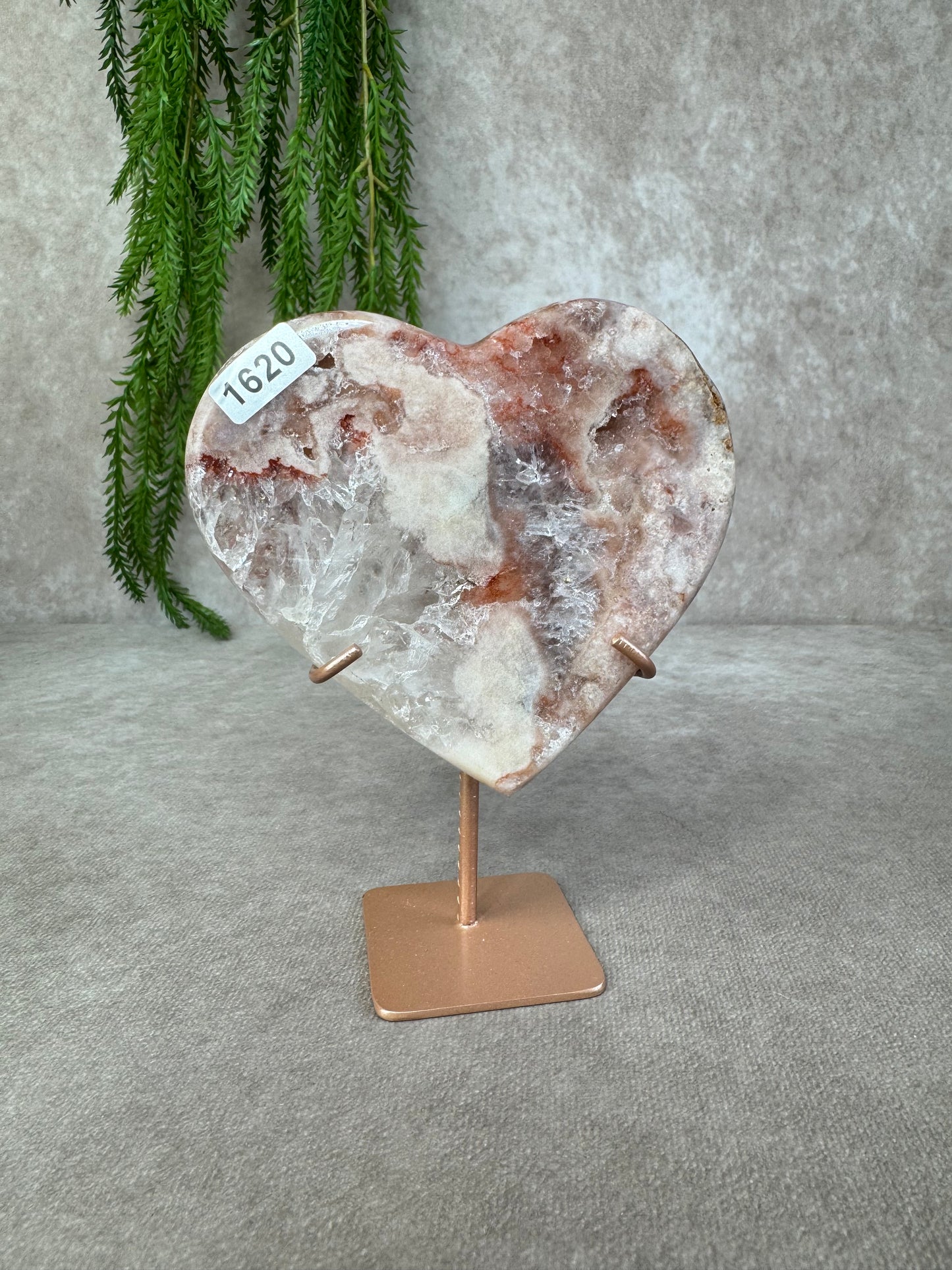 Roze amethist hart #1620