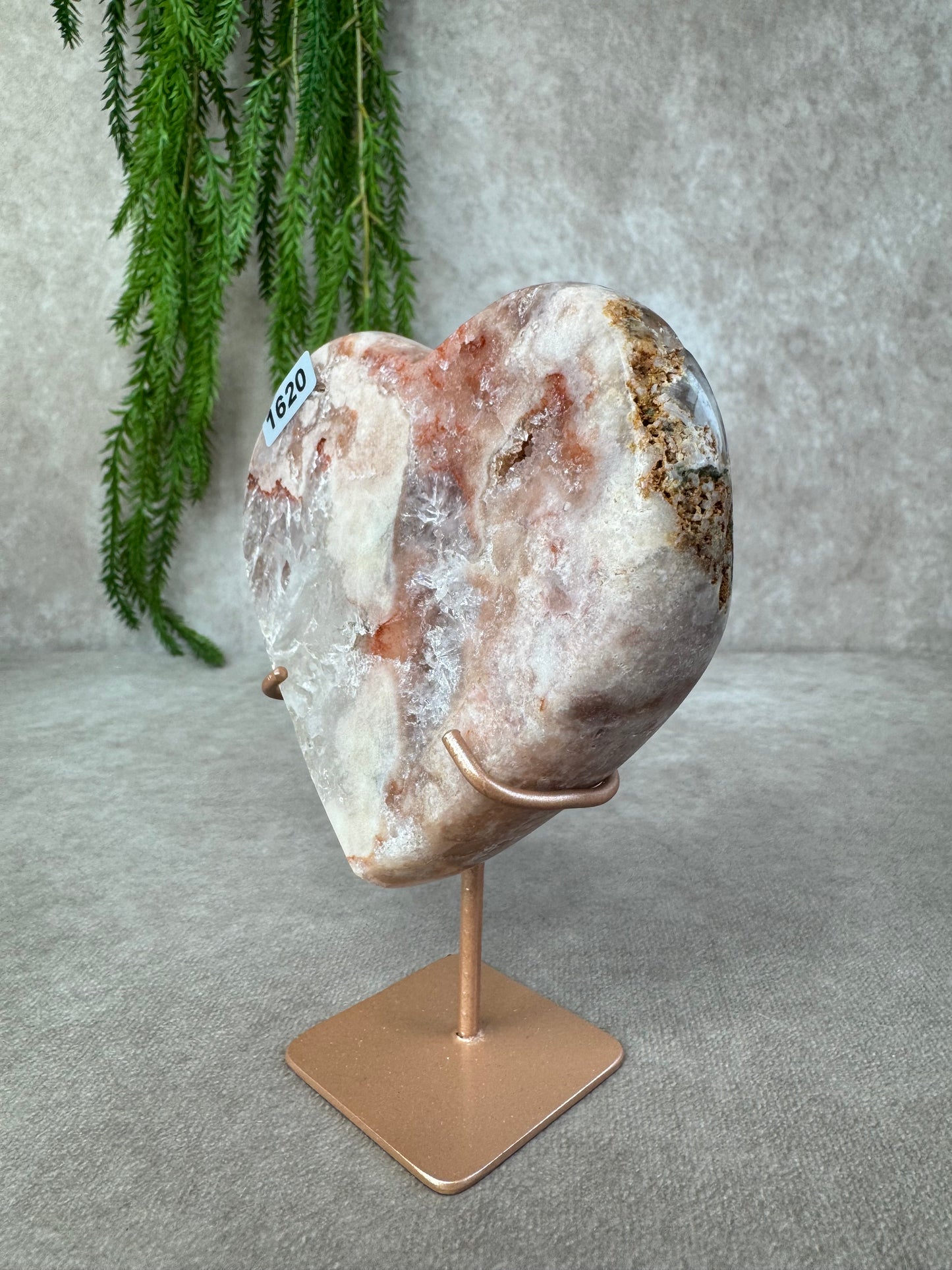 Roze amethist hart #1620