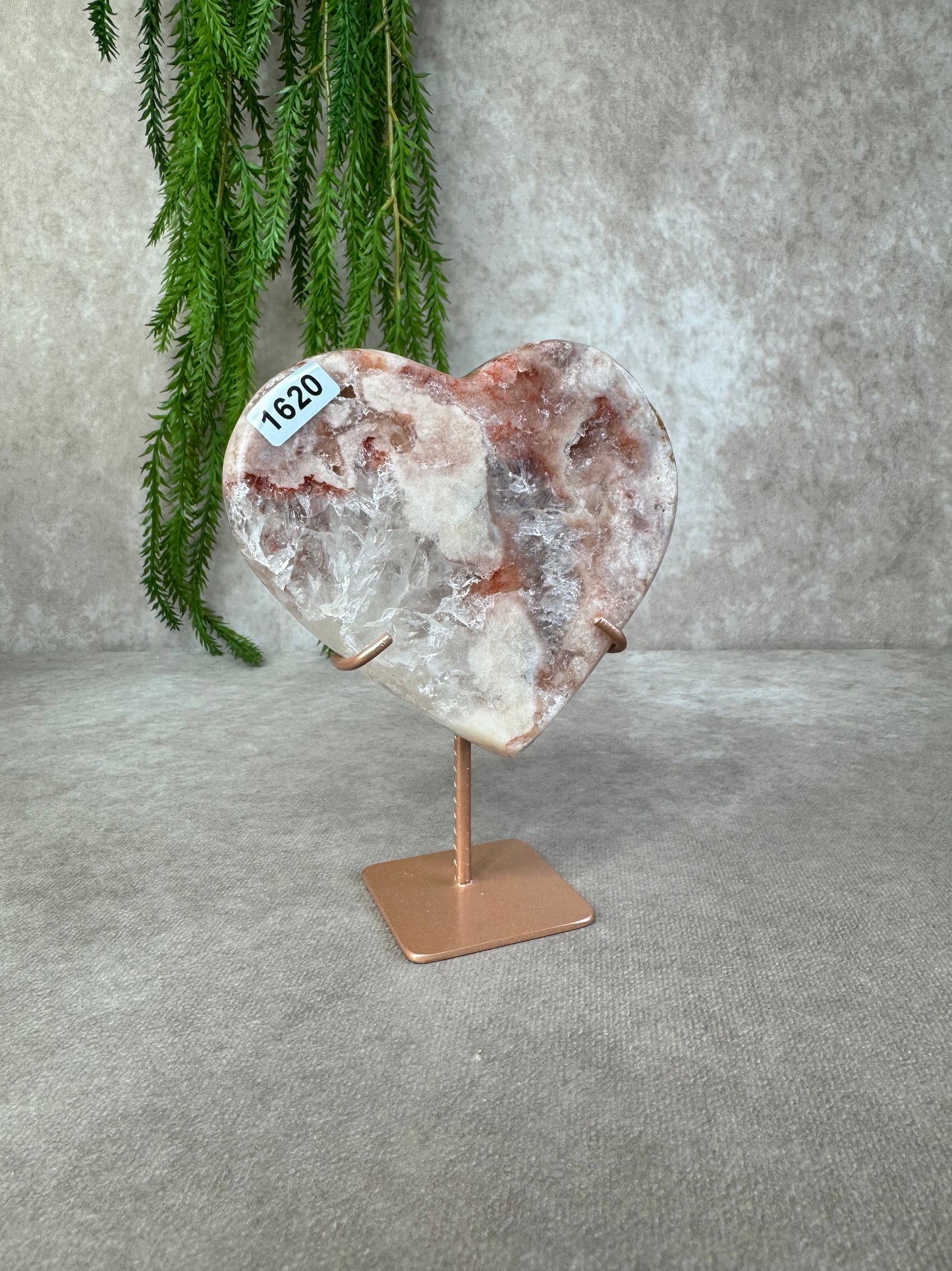 Roze amethist hart #1620