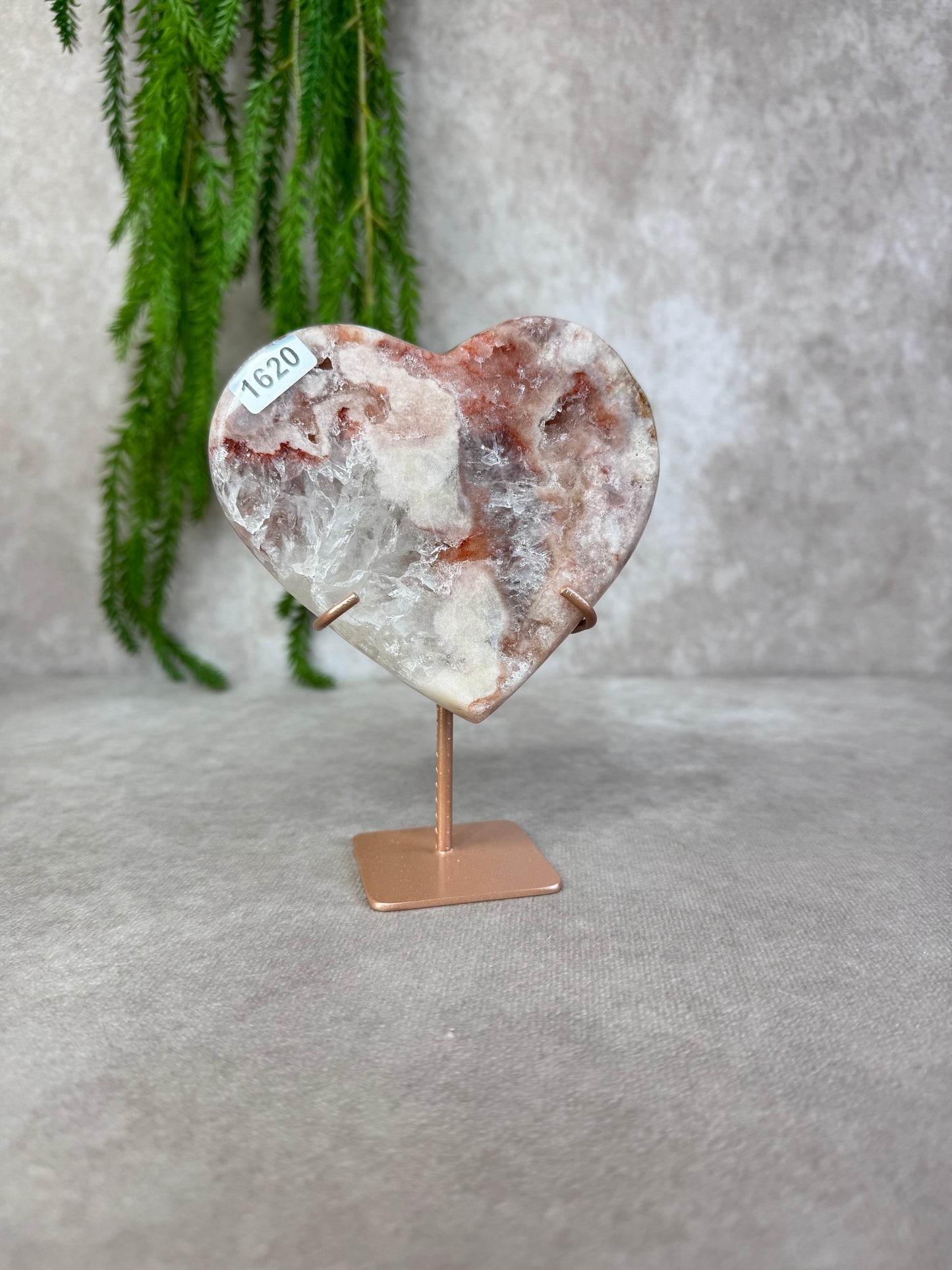 Roze amethist hart #1620