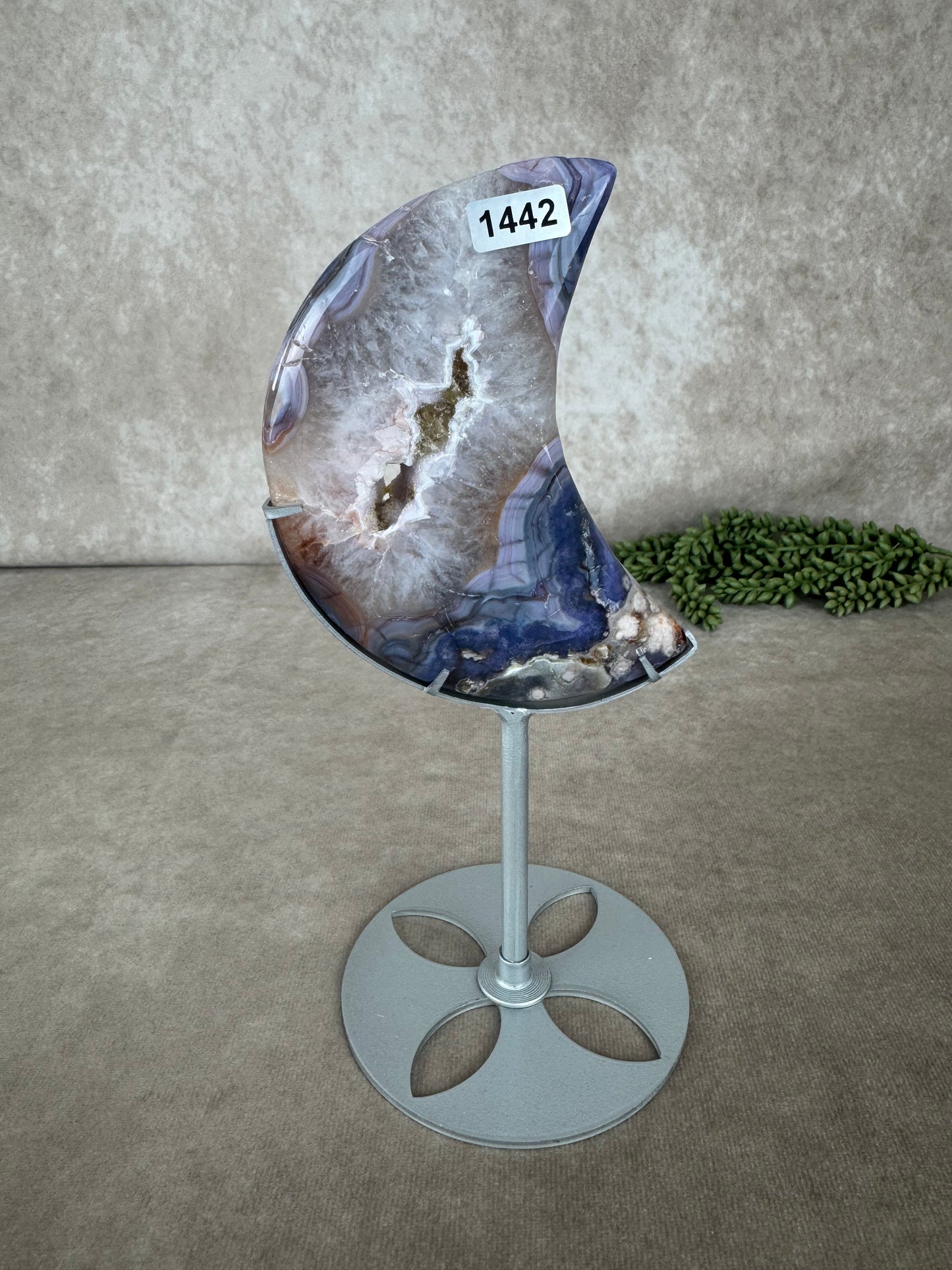 Maan Blue flower agate #1442