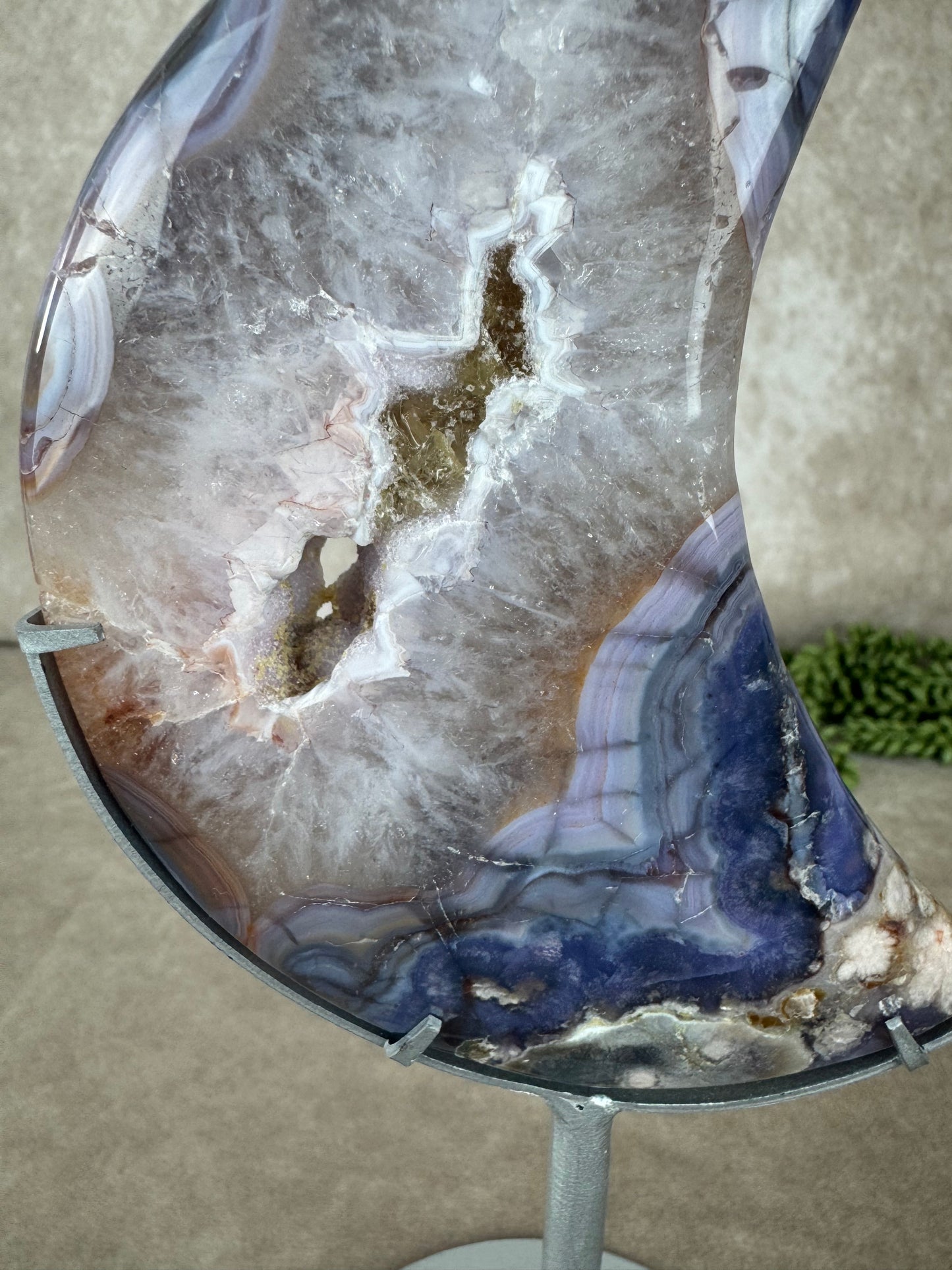 Maan Blue flower agate #1442