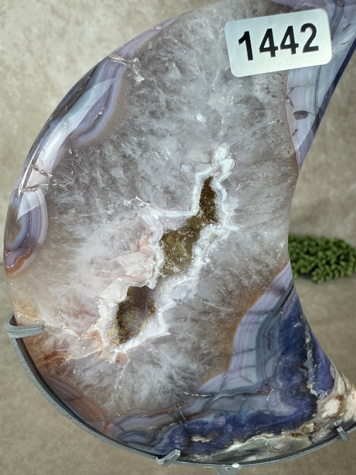 Maan Blue flower agate #1442
