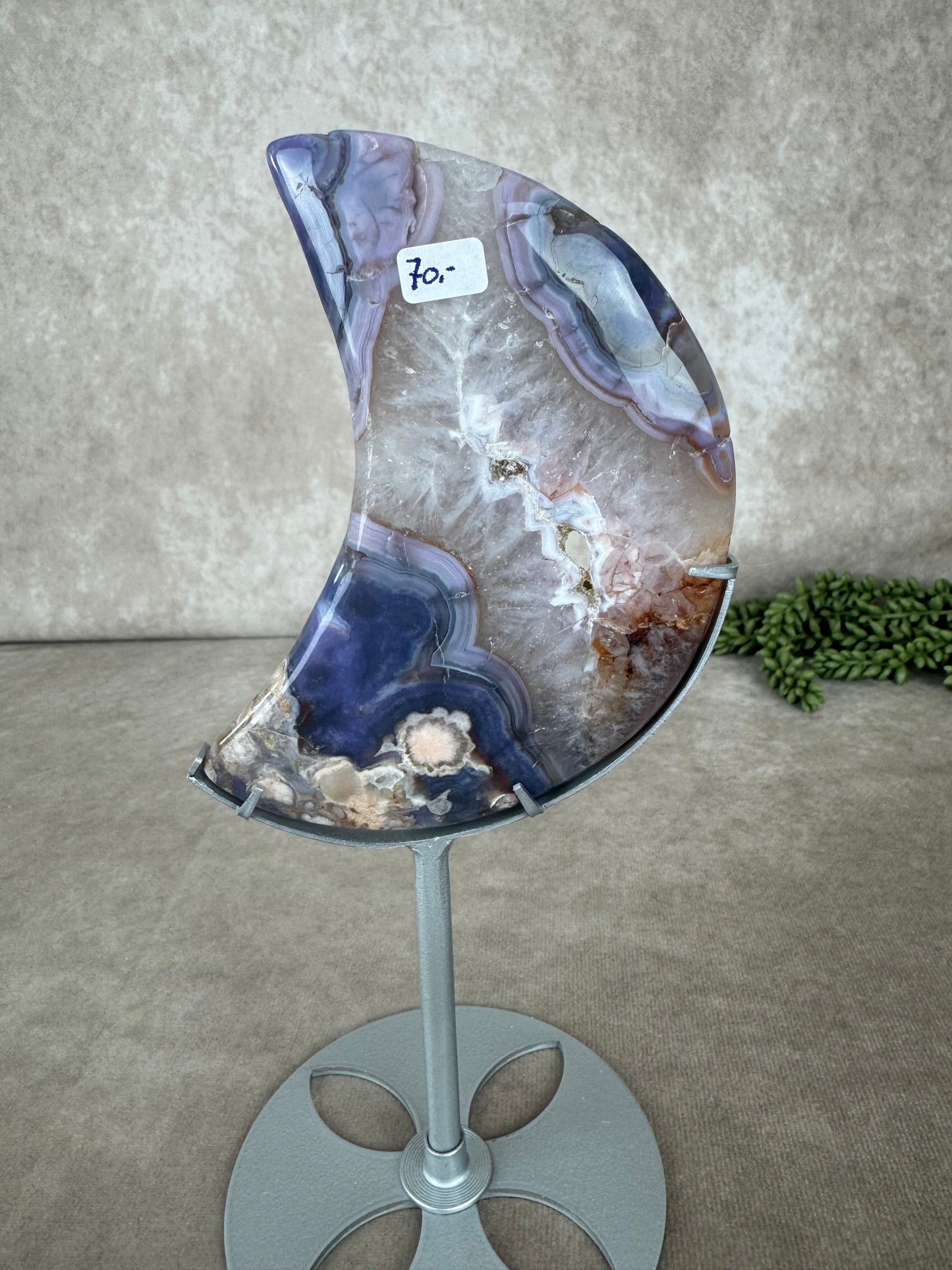 Maan Blue flower agate #1442
