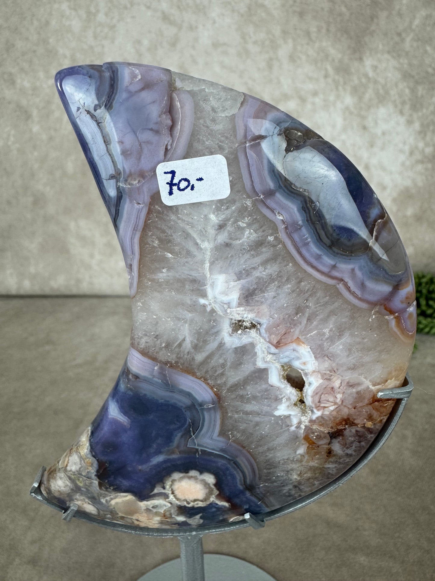 Maan Blue flower agate #1442