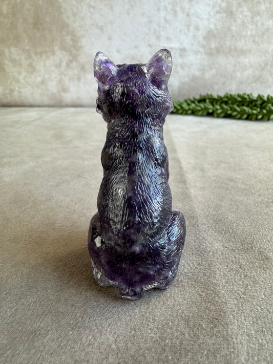 wolf met amethist chips