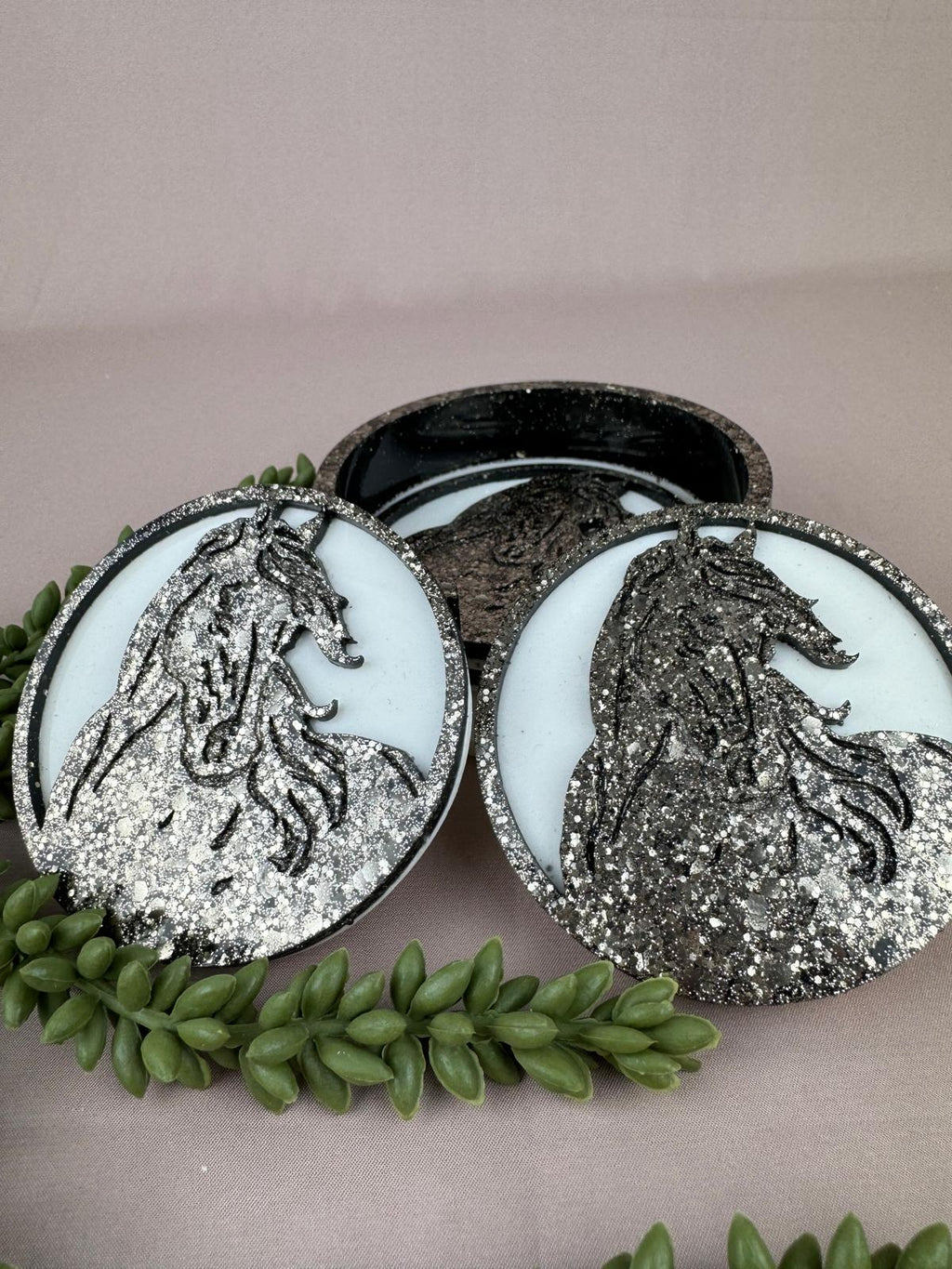 Epoxy paarden onderzetters