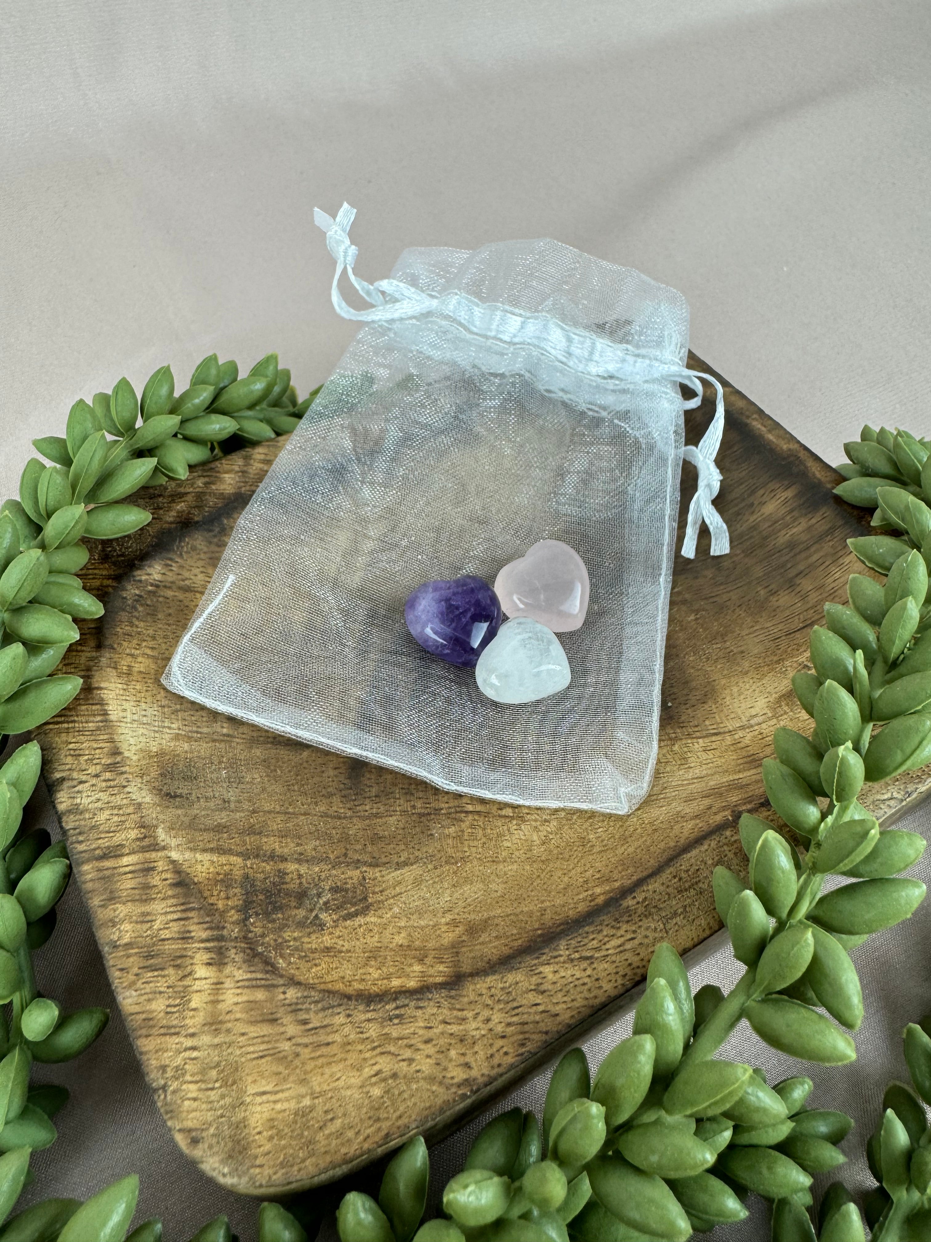 zakje gouden driehoek hartjes