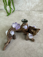 Bol houder Hout 1 amethist