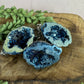 Sleutelhanger geode aura blauw