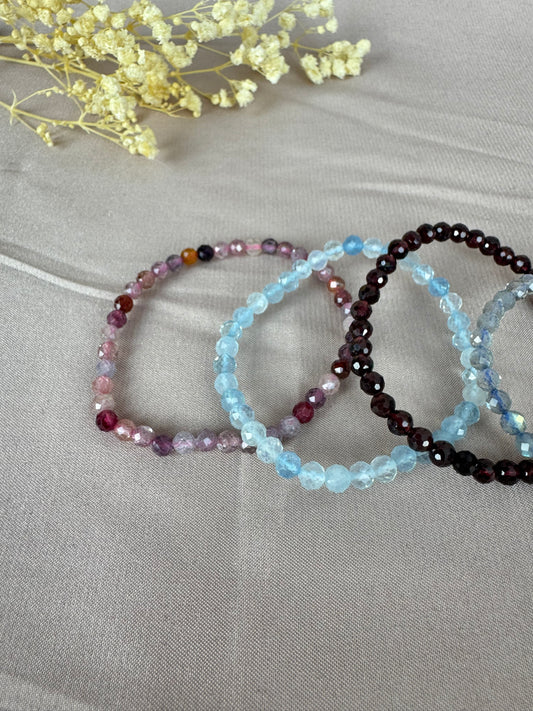 Armbanden Facet geslepen 4mm KLEIN