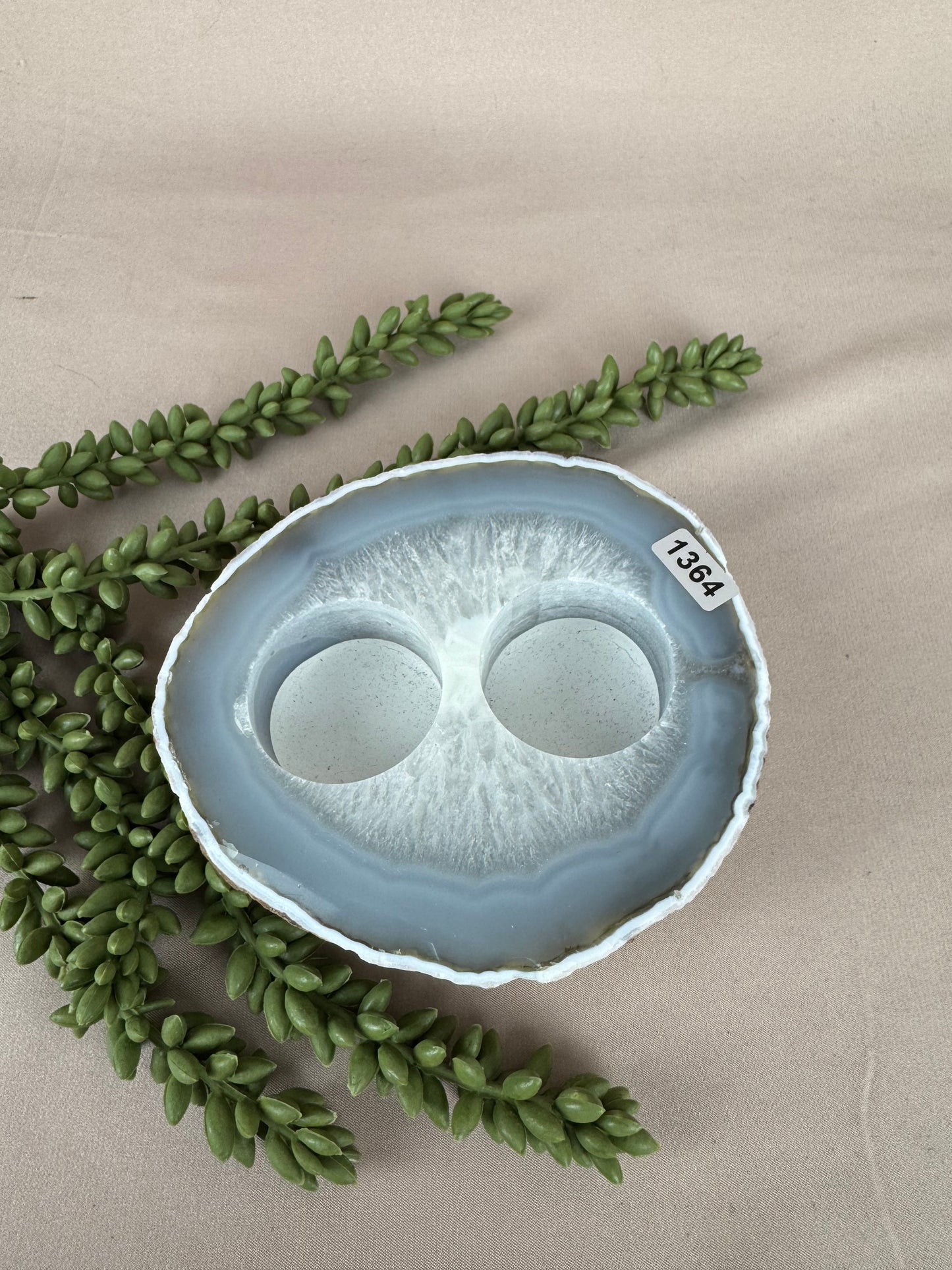 Agaat waxine plat #1364