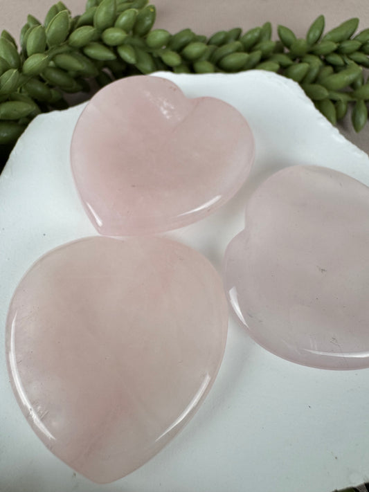 Worry stone rozenkwarts hart