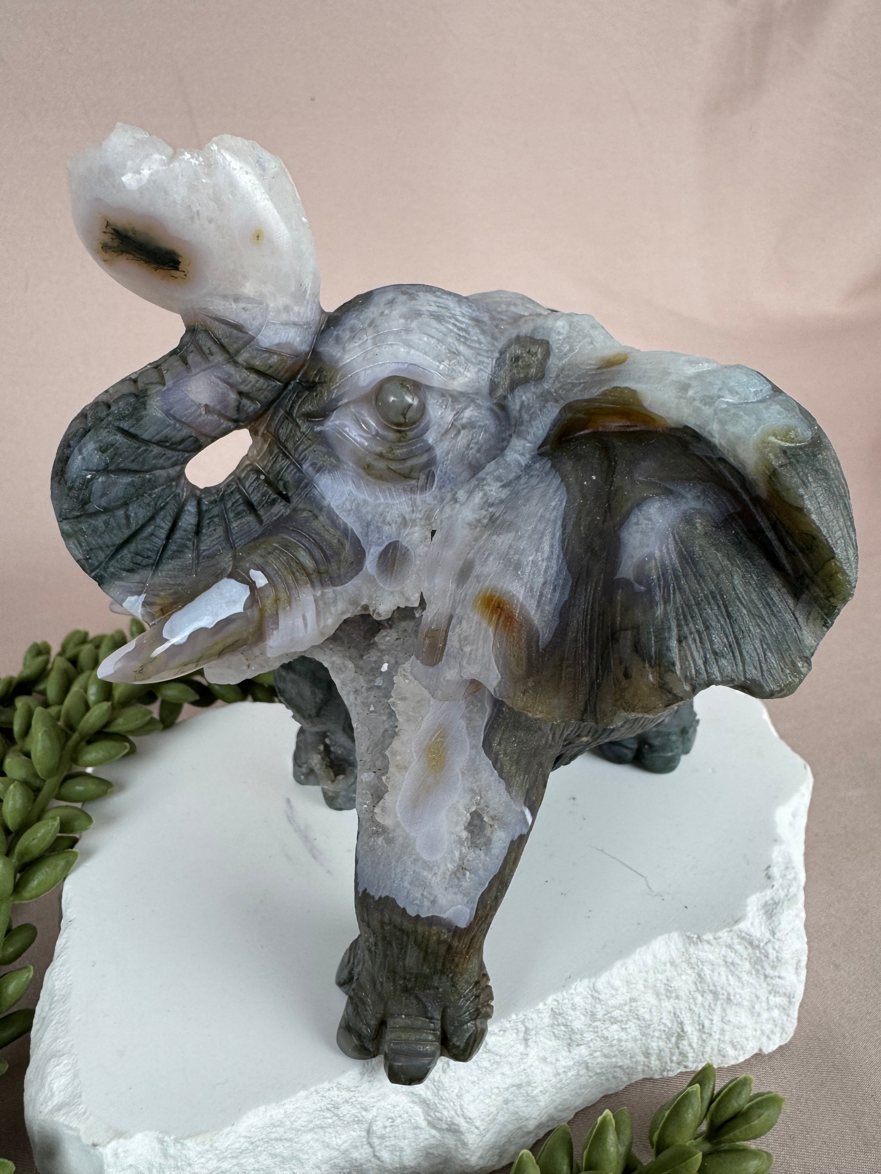 Mos agaat olifant #1341