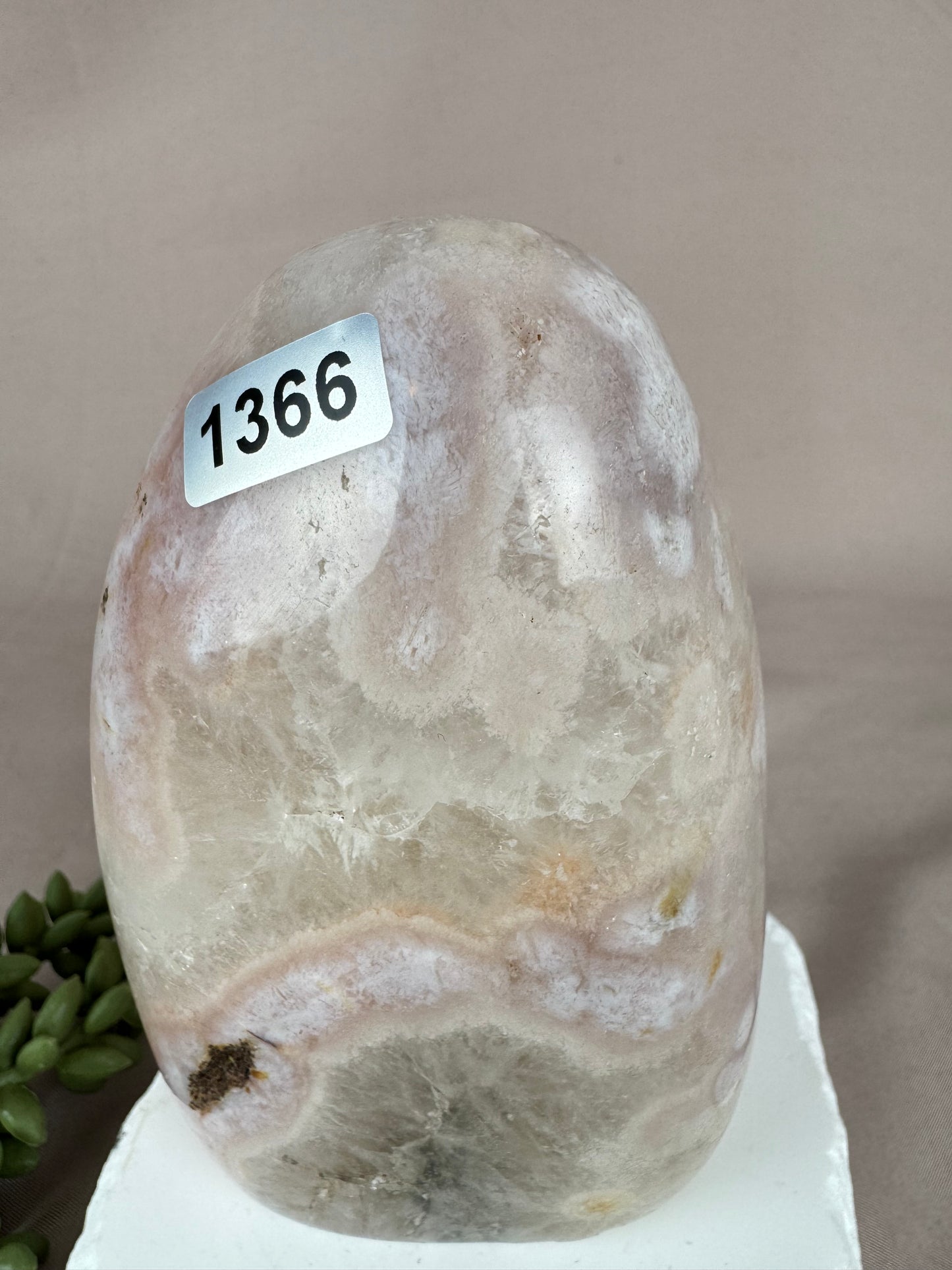 Bloem agaat met roze amethist freeform #1366