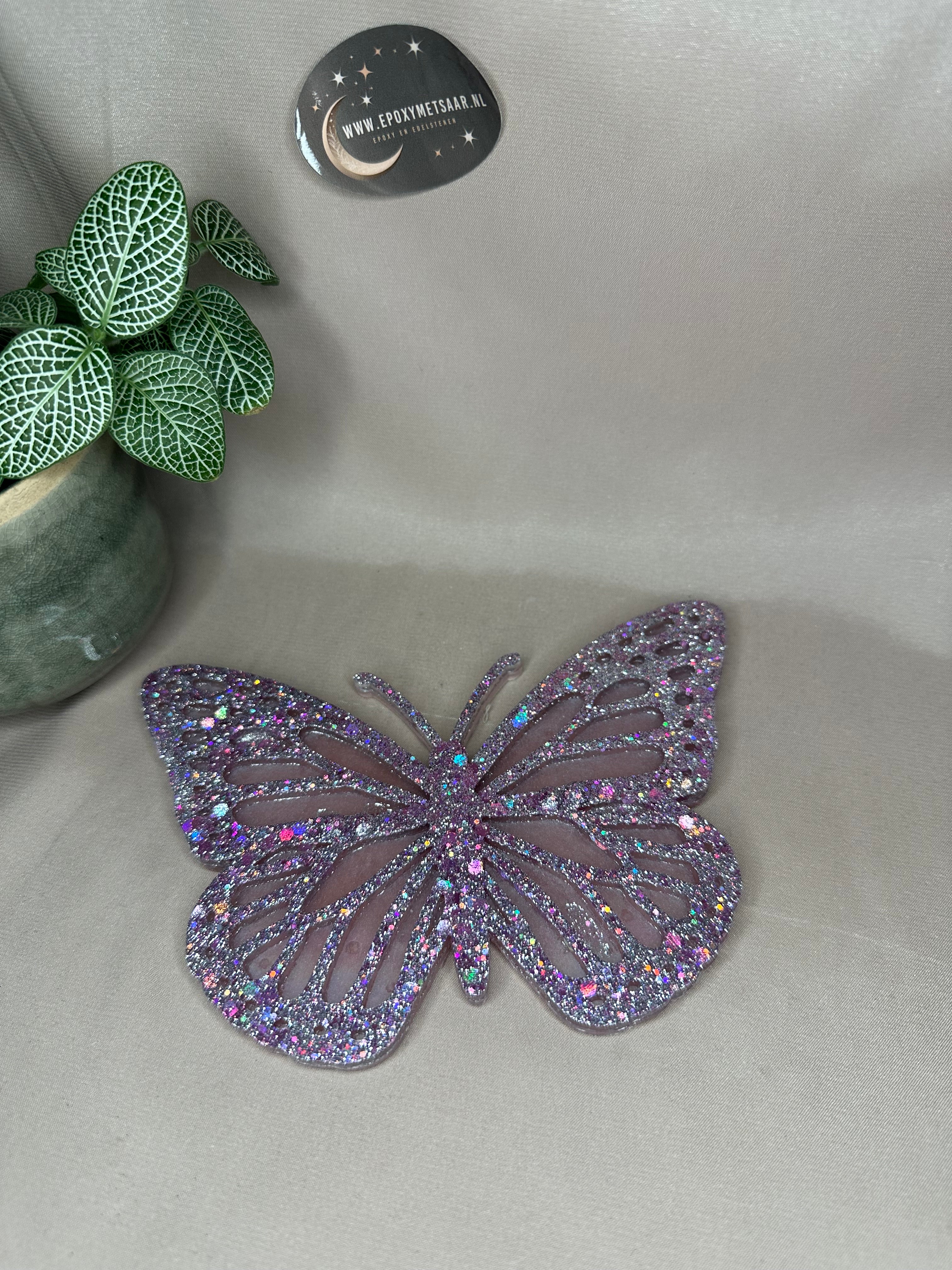 Epoxy Holografische vlinder en roos