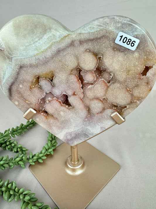 Roze amethist hart #1086