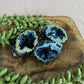 Sleutelhanger geode aura blauw