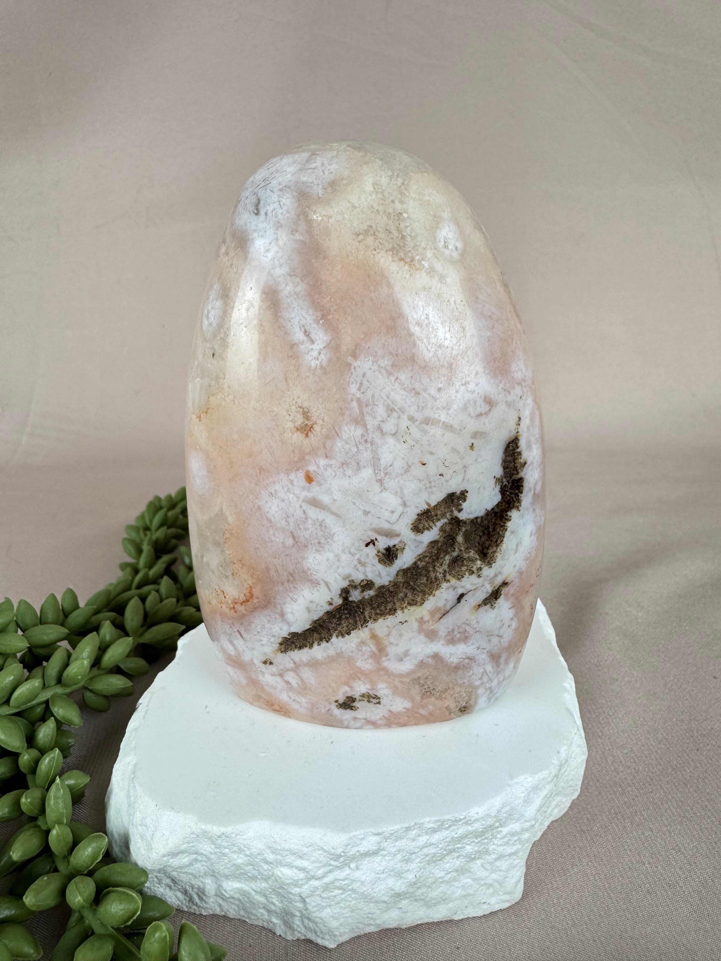 Bloem agaat met roze amethist freeform #1366