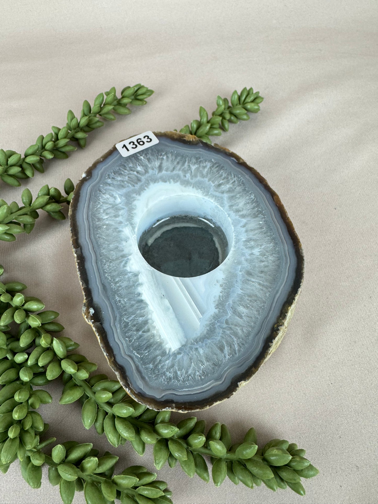 Agaat waxine plat #1363