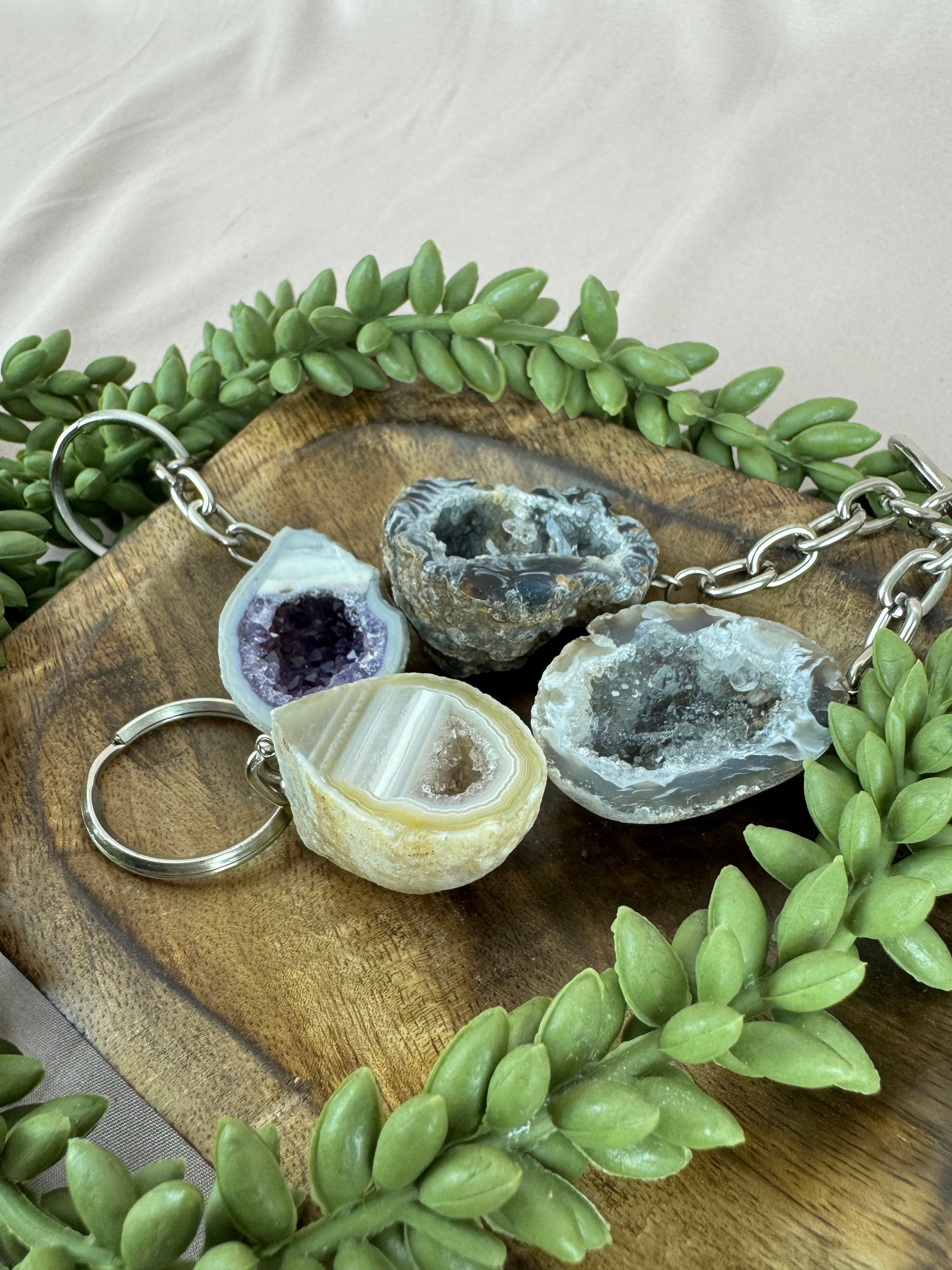 Edelsteen sleutelhanger met Levensboom Edelsteen sleutelhanger met Levensboom