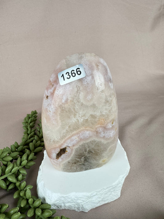 Bloem agaat met roze amethist freeform #1366