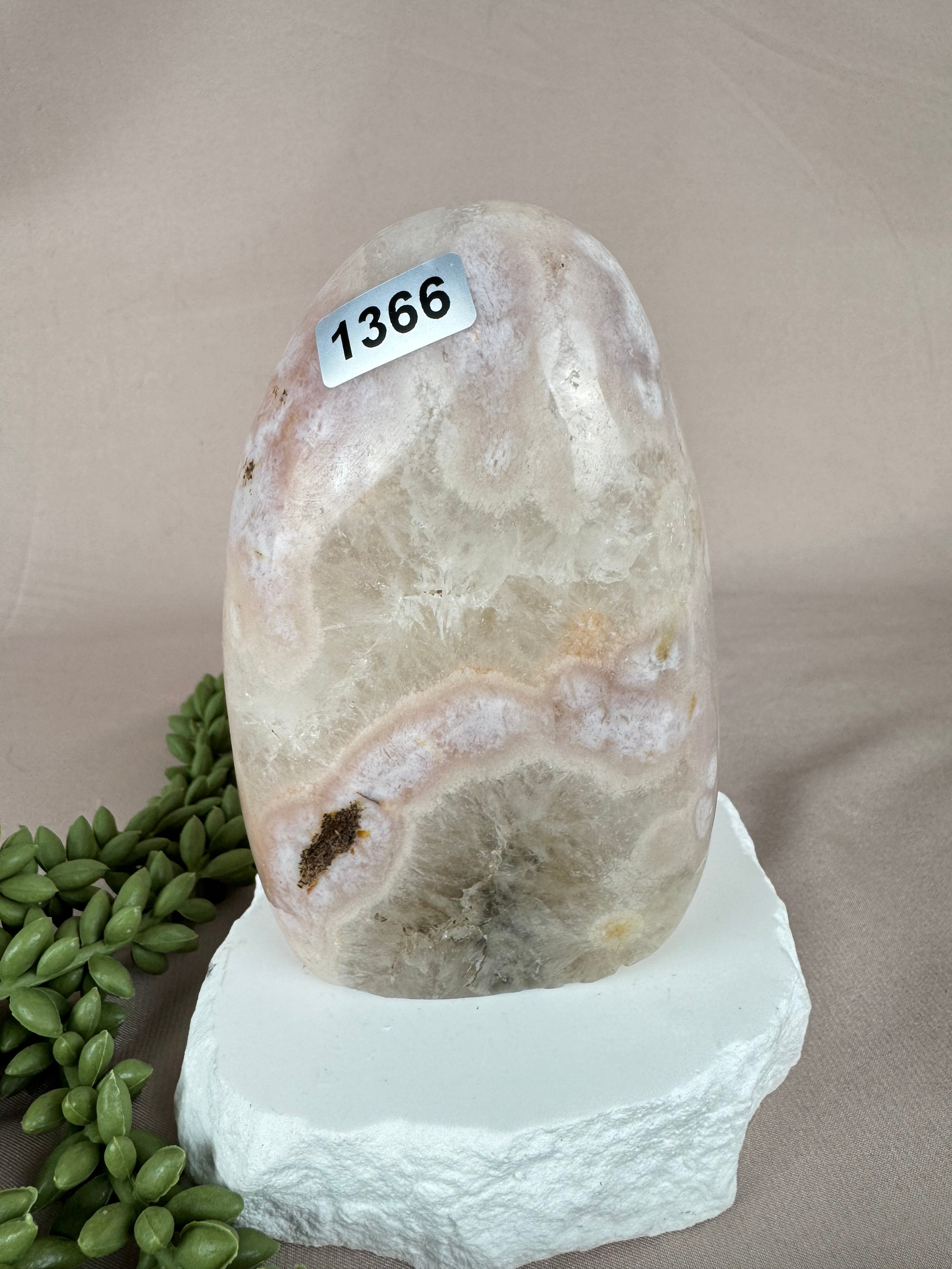 Bloem agaat met roze amethist freeform #1366