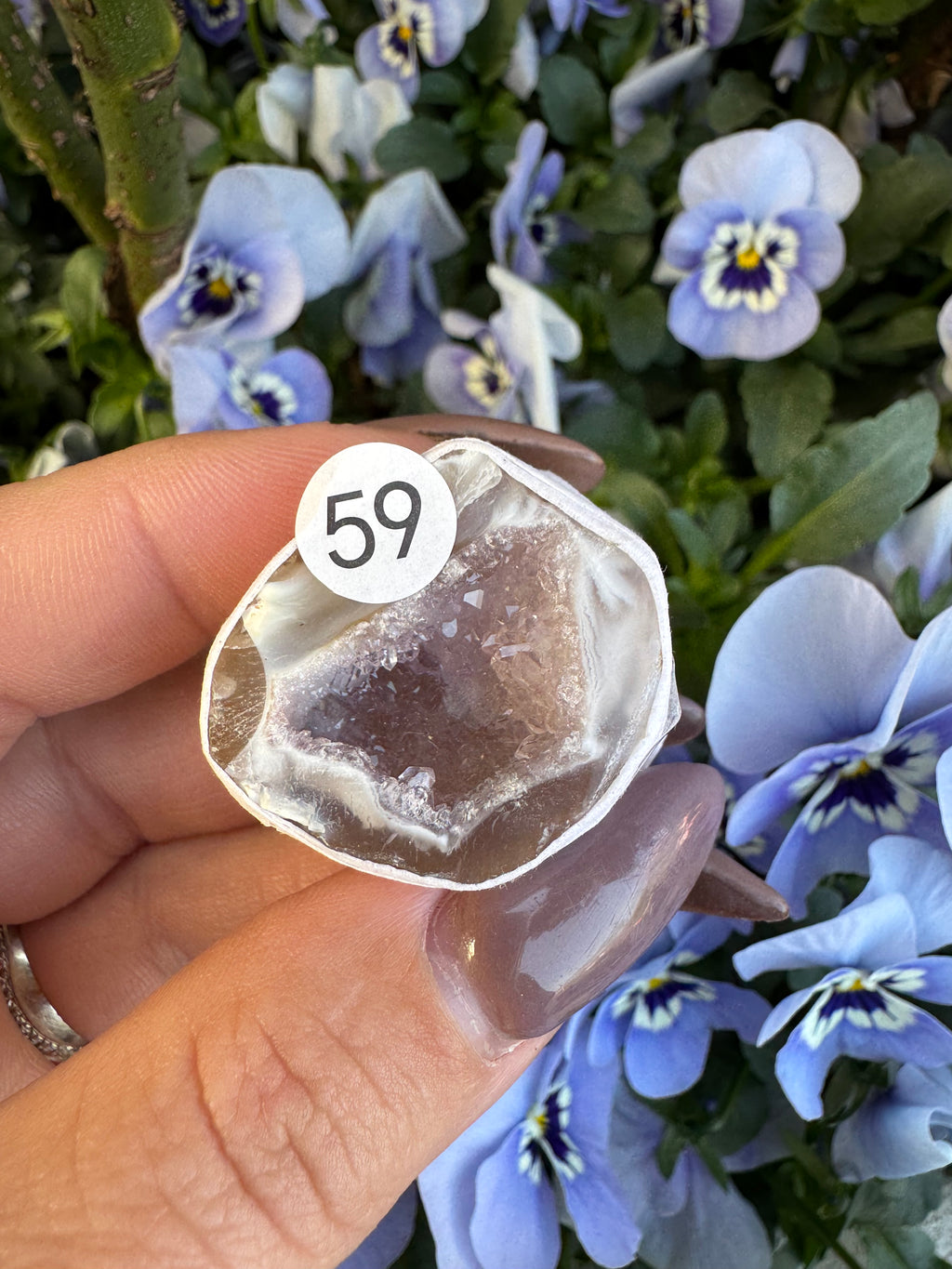 Agaat geode doos 4 met amethist