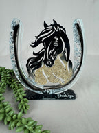 Epoxy hoefijzer met paarden hoofd