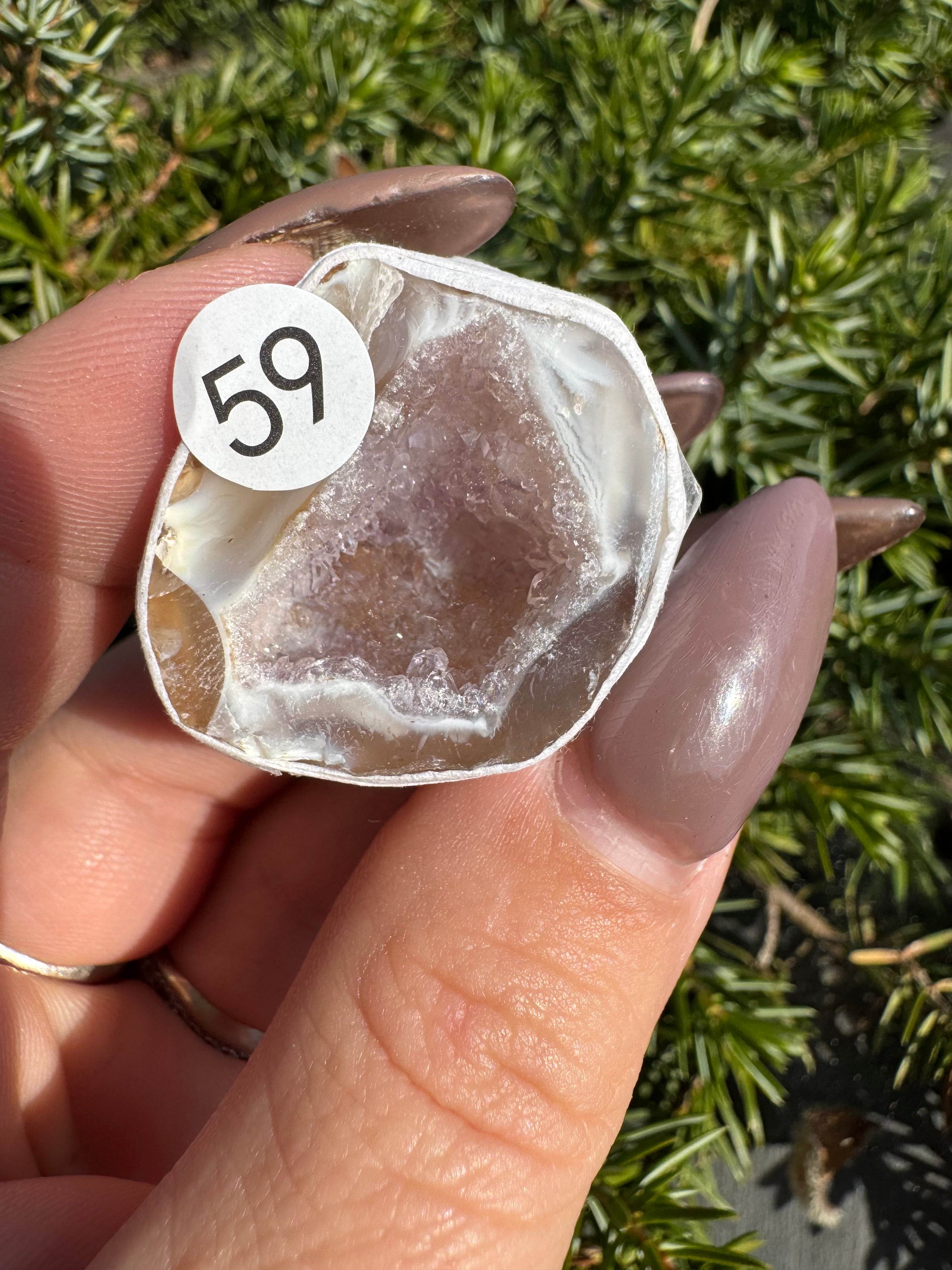 Agaat geode doos 4 met amethist