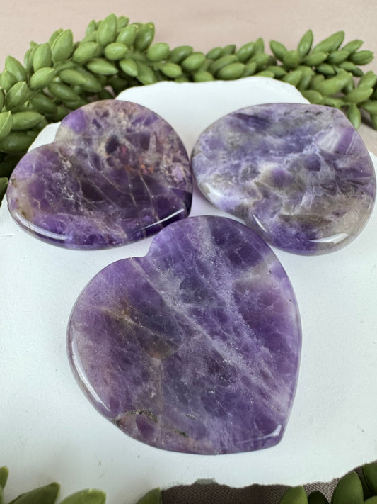 Worry stone amethist hartje