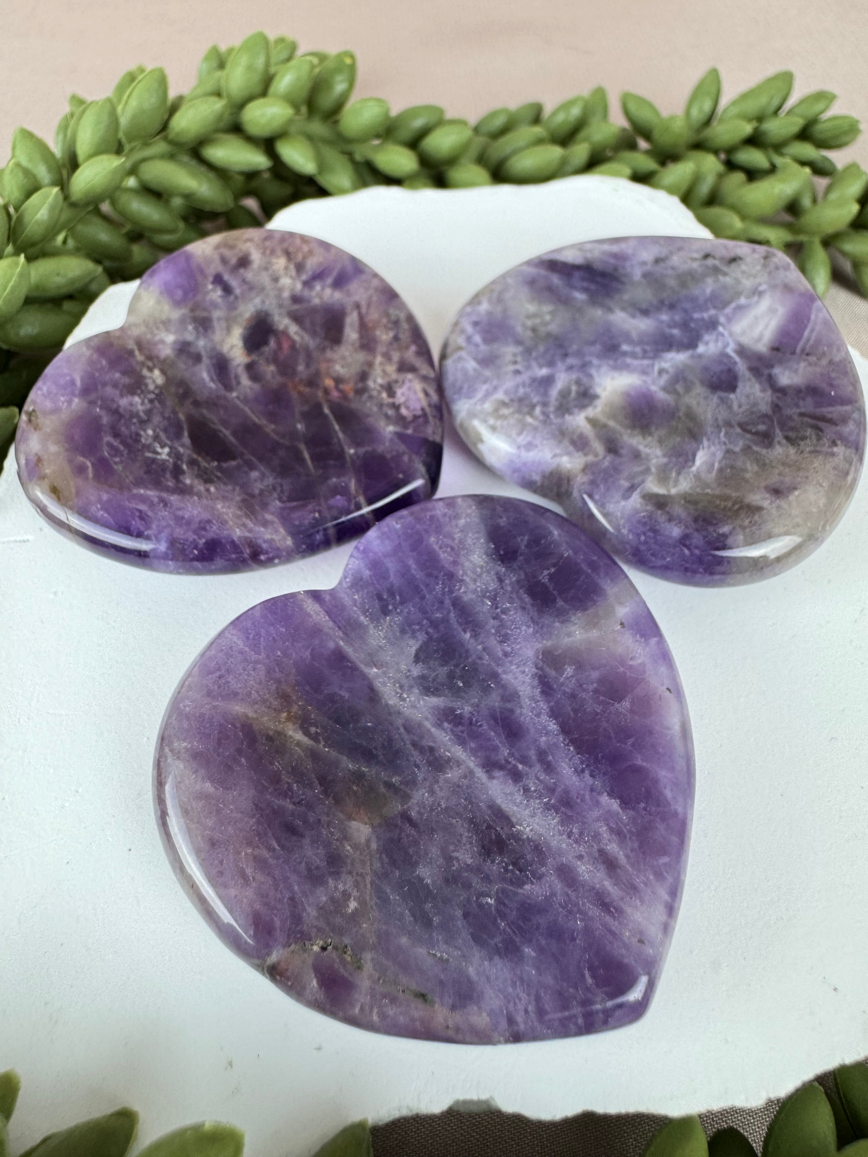 Worry stone amethist hartje