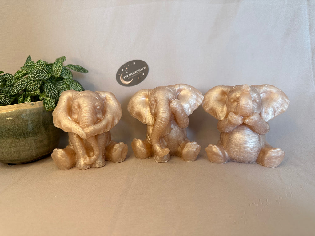 Epoxy set horen zien en zwijgen olifantjes