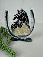 Epoxy hoefijzer met paarden hoofd