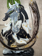 Epoxy hoefijzer met paarden hoofd